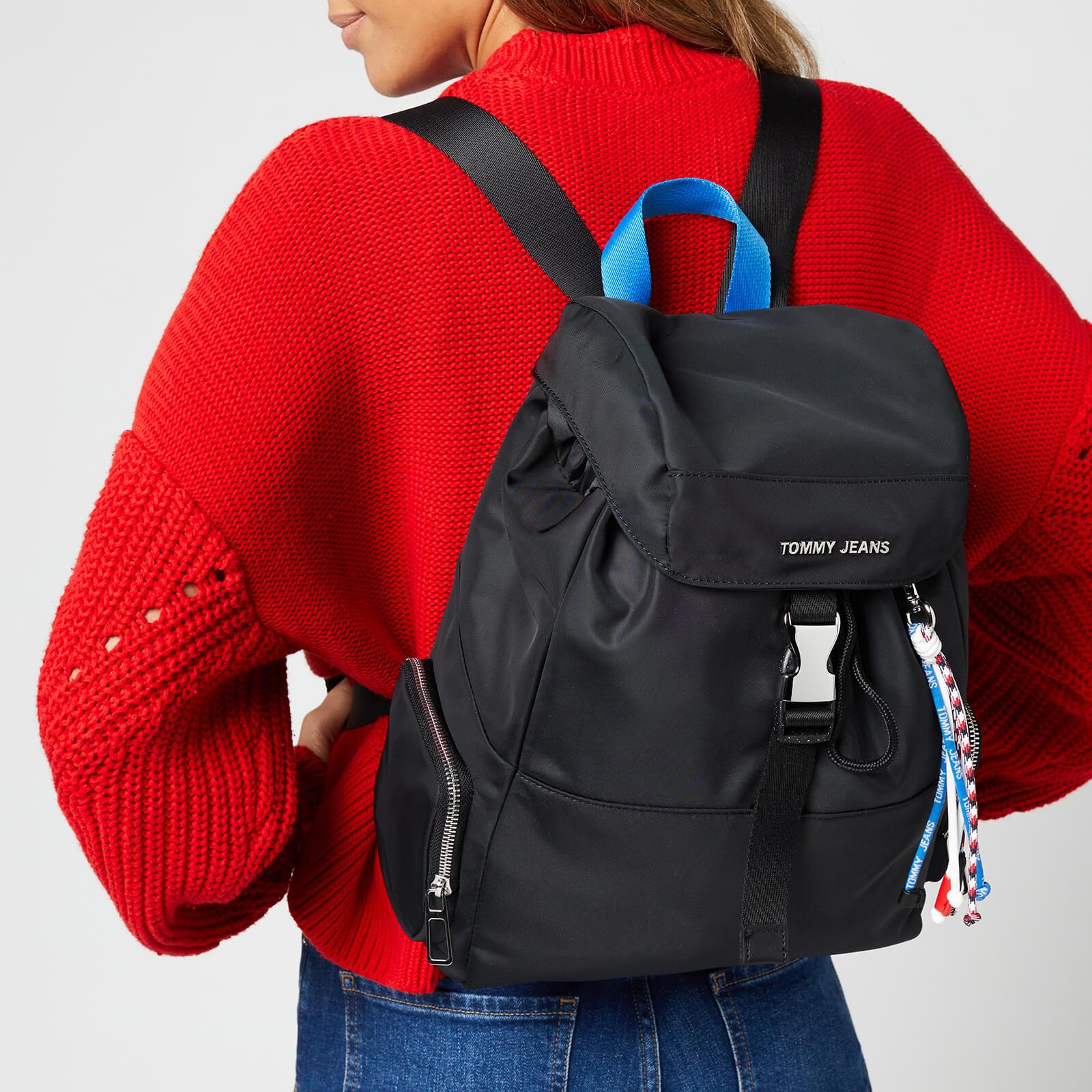 tommy hilfiger black nylon backpack