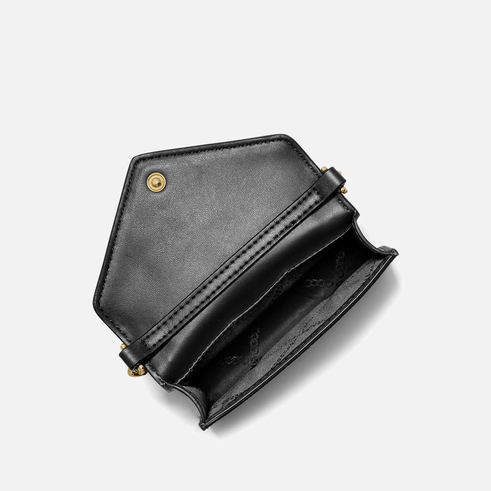 women's “Michael Kors” Jet Set Mid Saffiano leather envelope clutch, Black.