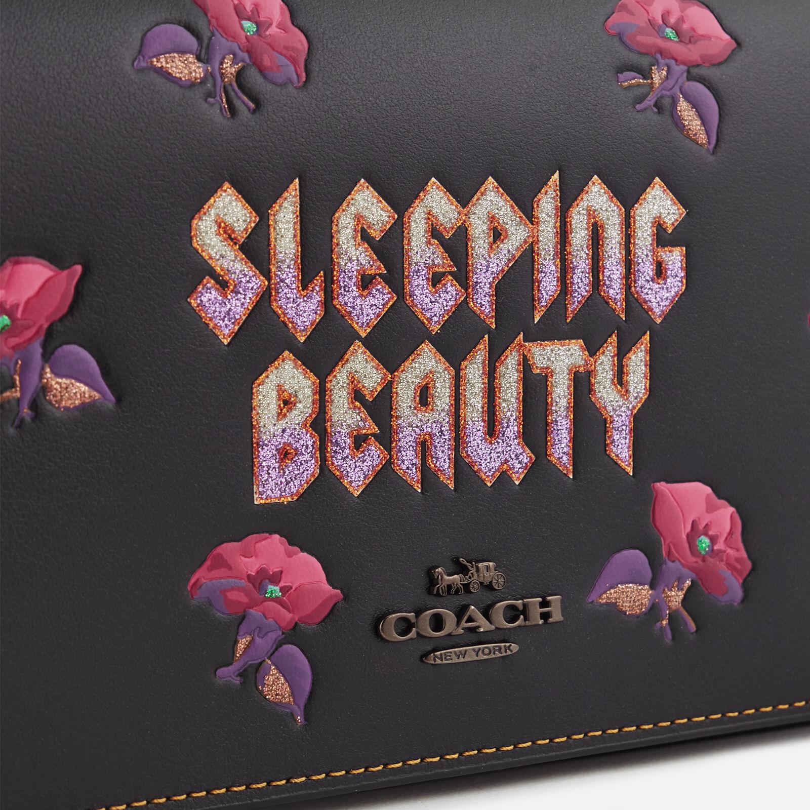 COACH Women's Disney X Coach Sleeping Beauty Foldover Crossbody Clutch Bag  in Black