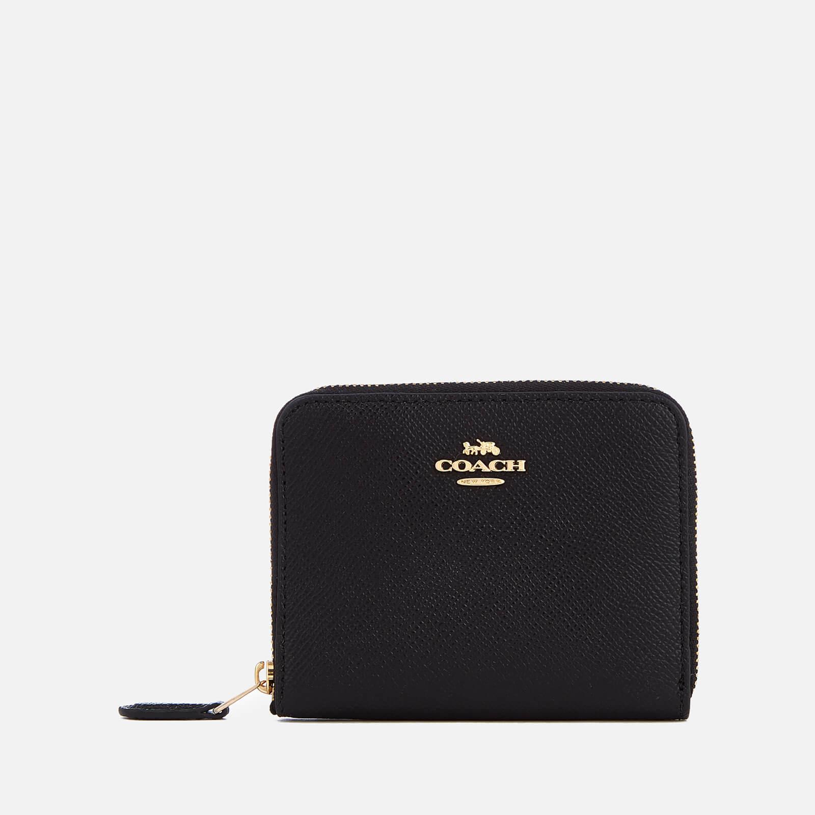 COACH Crossgrain Leather Small Zip Around Wallet in Black Lyst