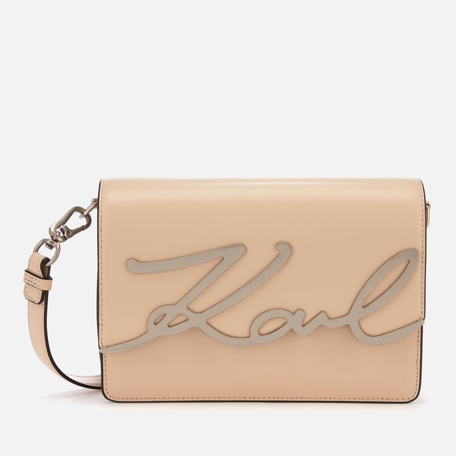 Karl Lagerfeld Leather K/signature Shoulder Bag in Beige (Natural) Lyst