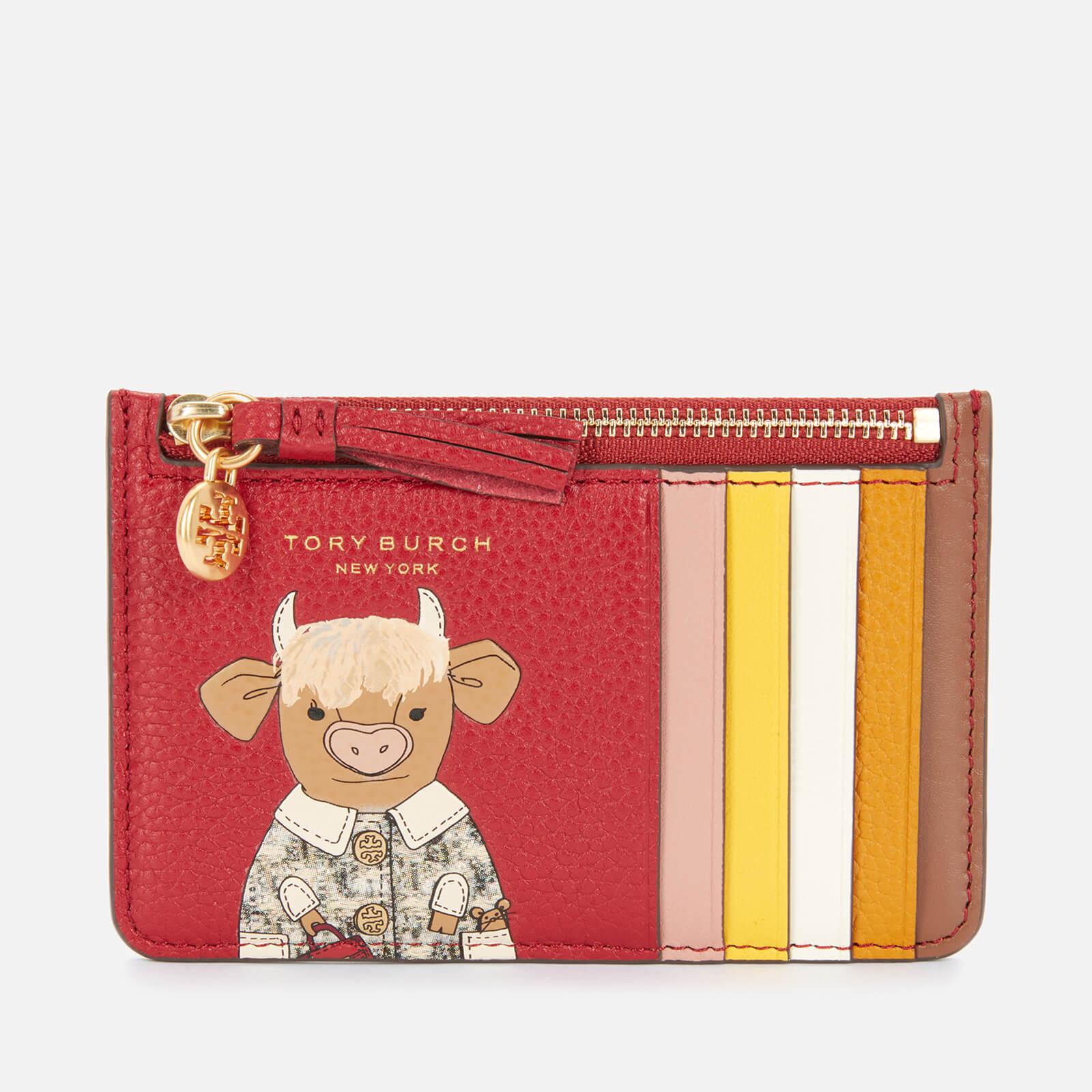 Tory Burch Ozzie The Ox Top-zip Card Holder in Red | Lyst