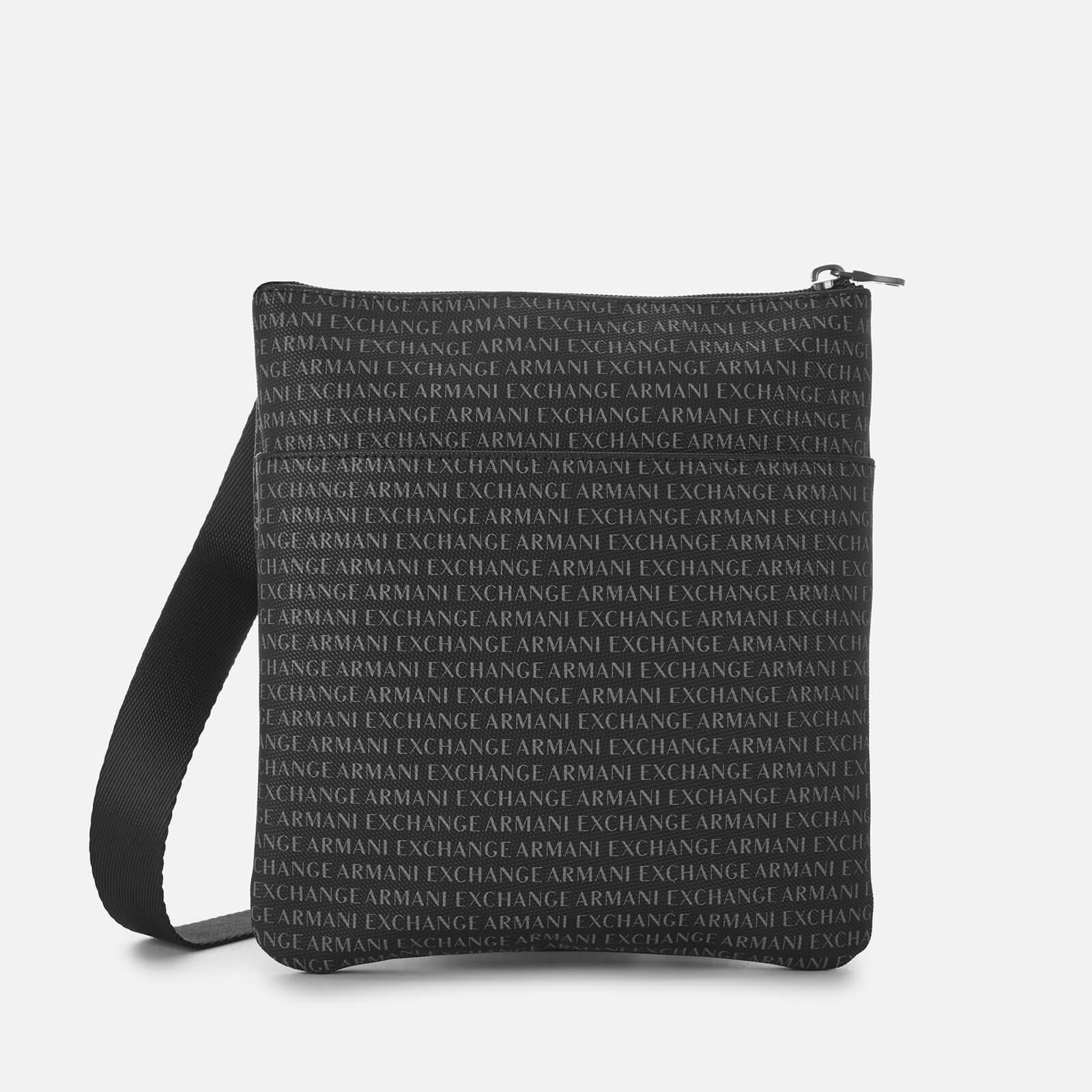 Armani Exchange All Over Print Cross Body Bag in Black for Men - Lyst