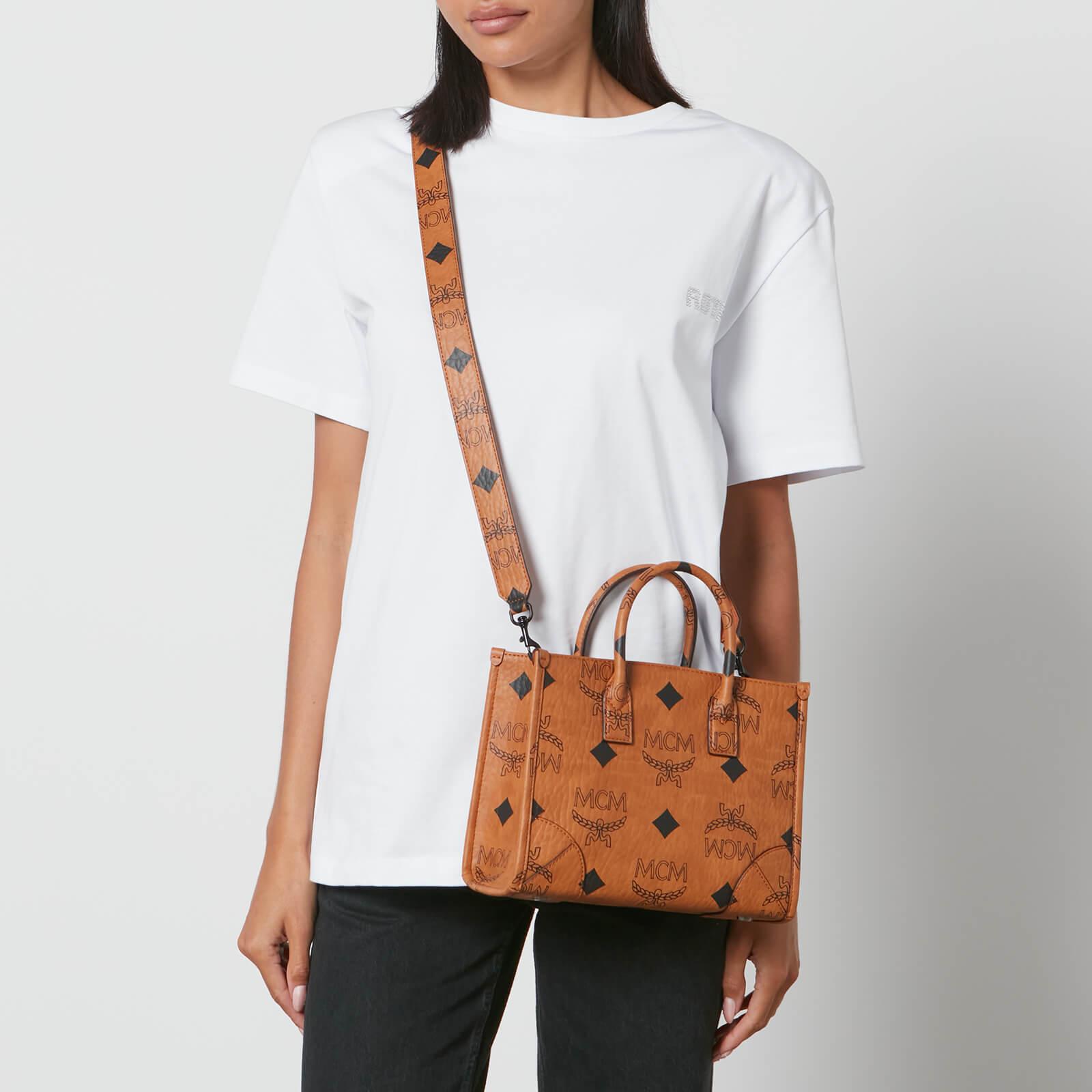 MCM Small Munchen Coated canvas Tote Bag in Brown Lyst UK