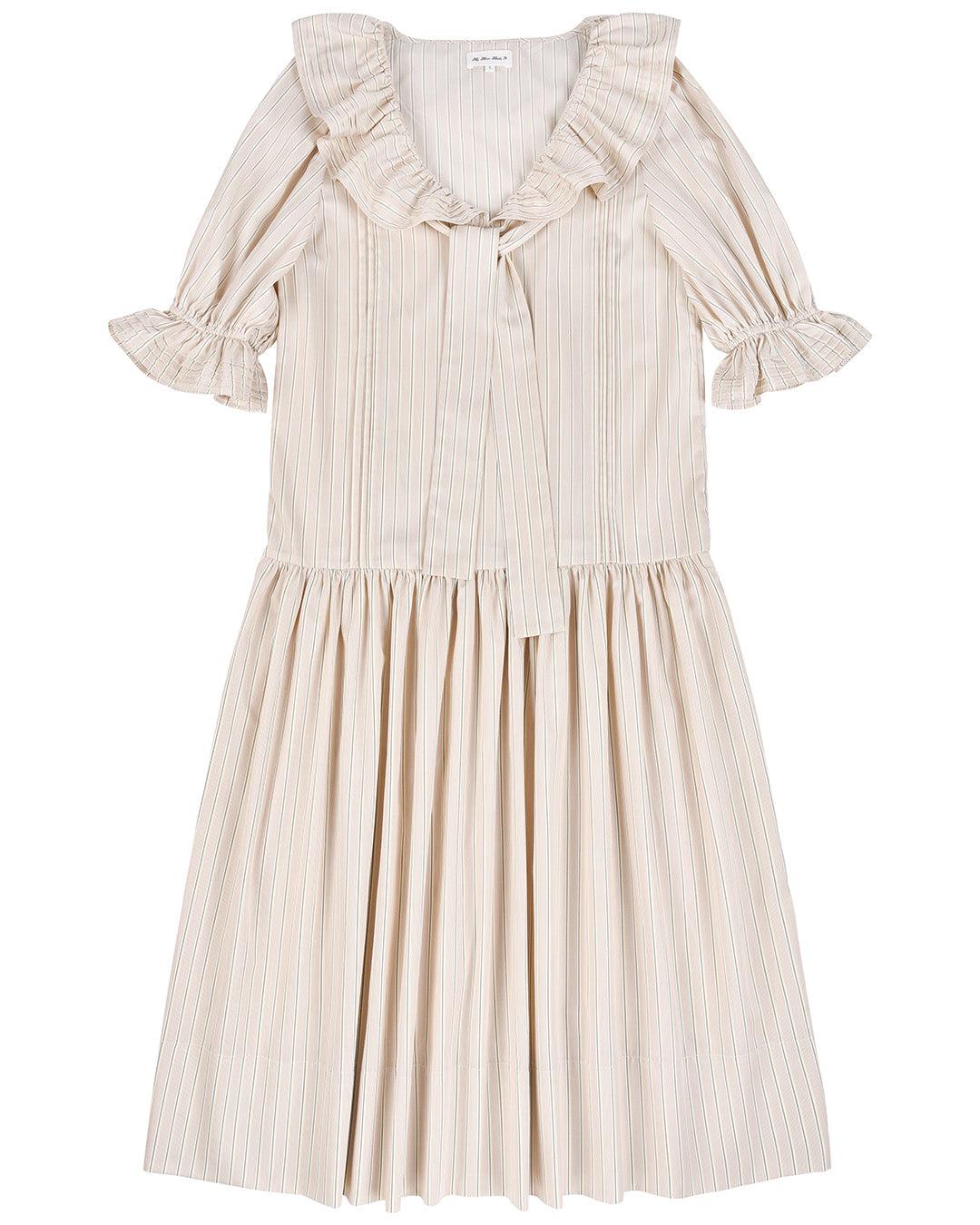 my mum made it brown dress Dresses: Dropwaist Pleat Dress - Fawn