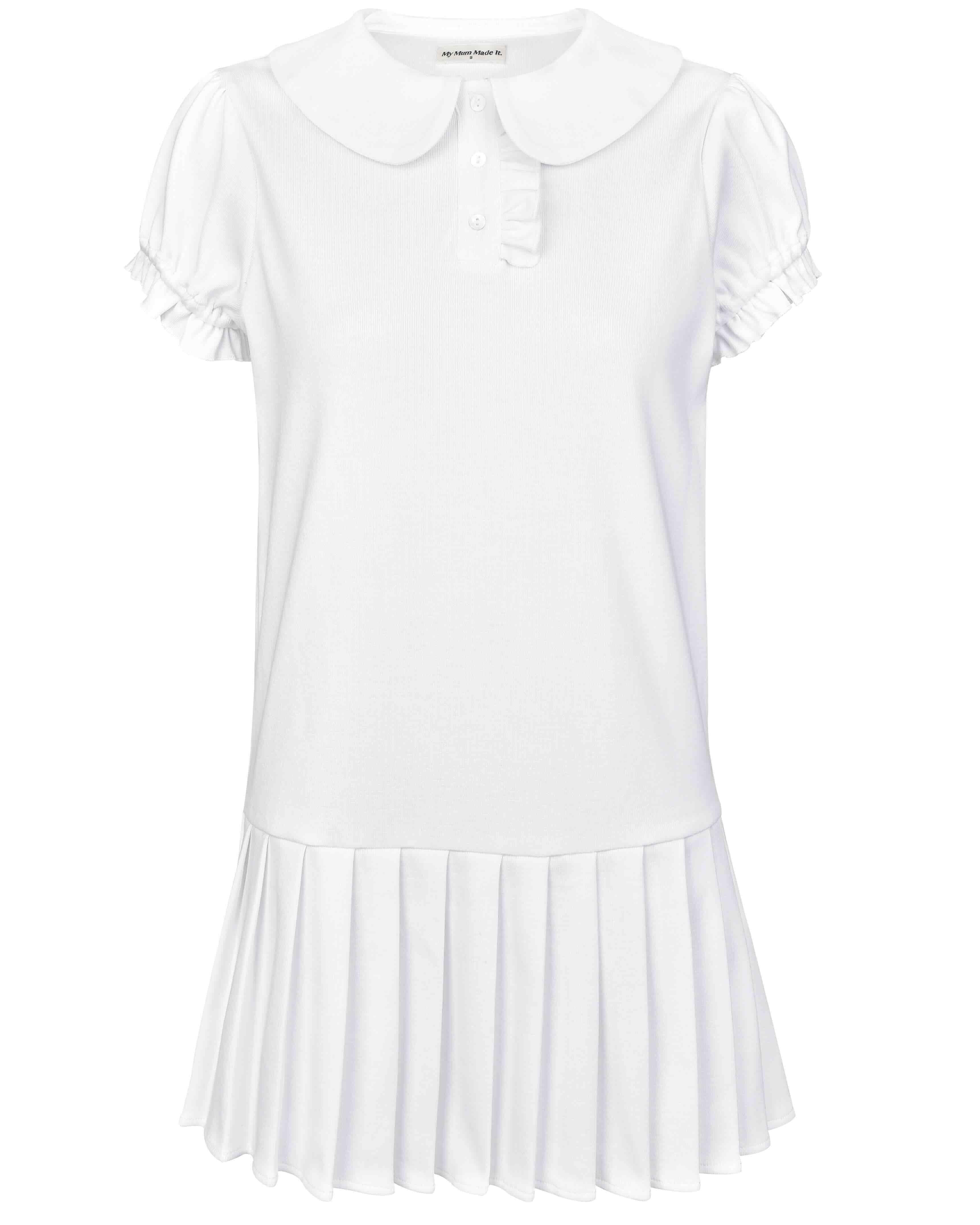 my mum made it pleat shirt dress My Mum Made It Polo Mini Pleat Dress in White