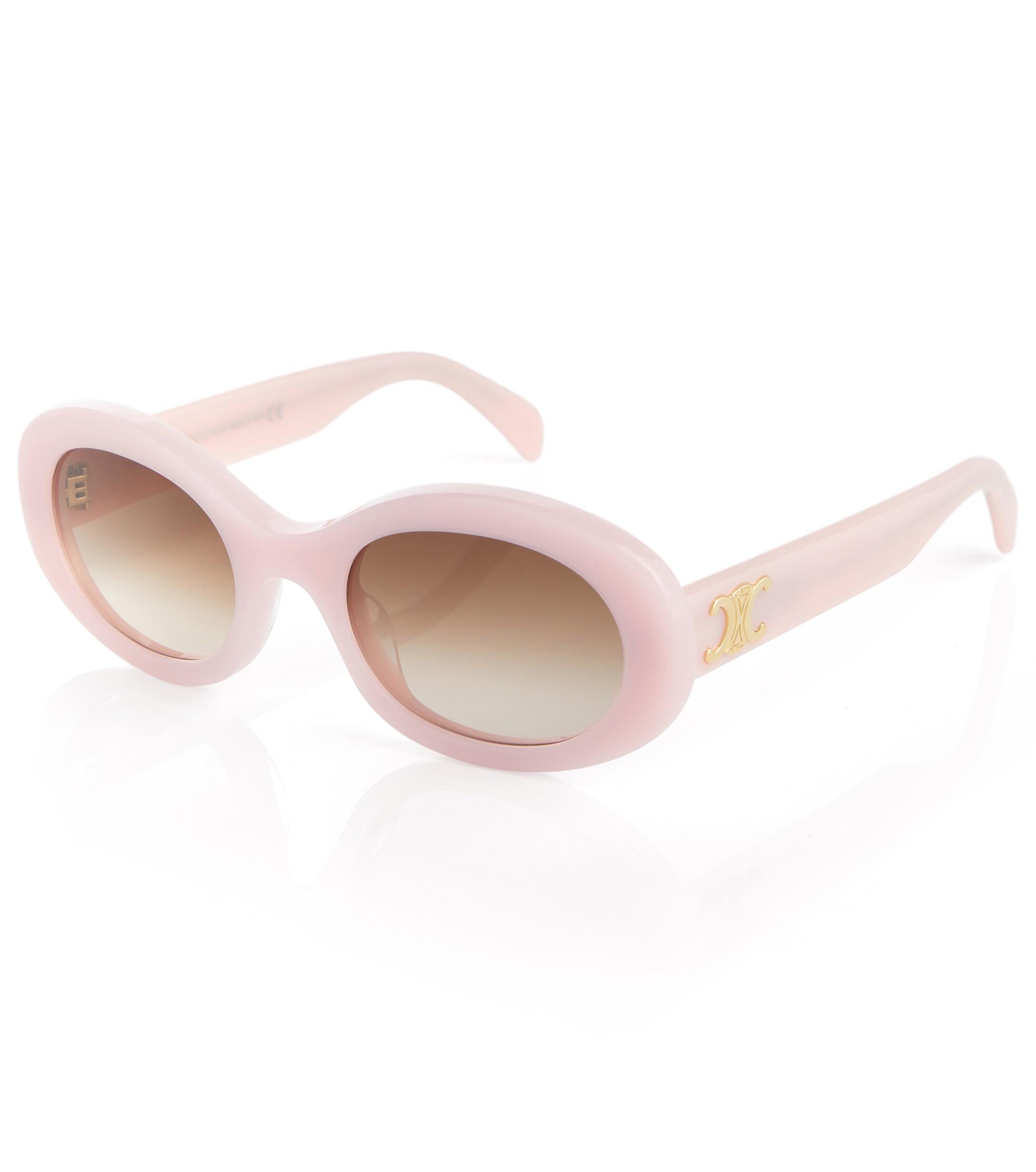 Celine Oval Acetate Sunglasses in Pink | Lyst