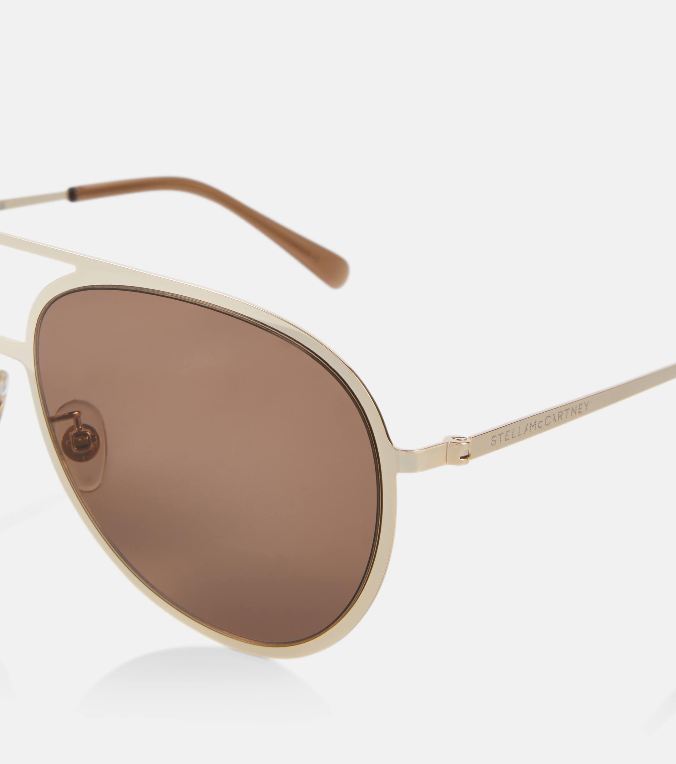 Stella McCartney Aviator Sunglasses in Brown | Lyst UK