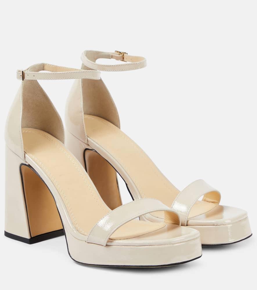 Souliers Martinez Margaux Patent Leather Platform Sandals in