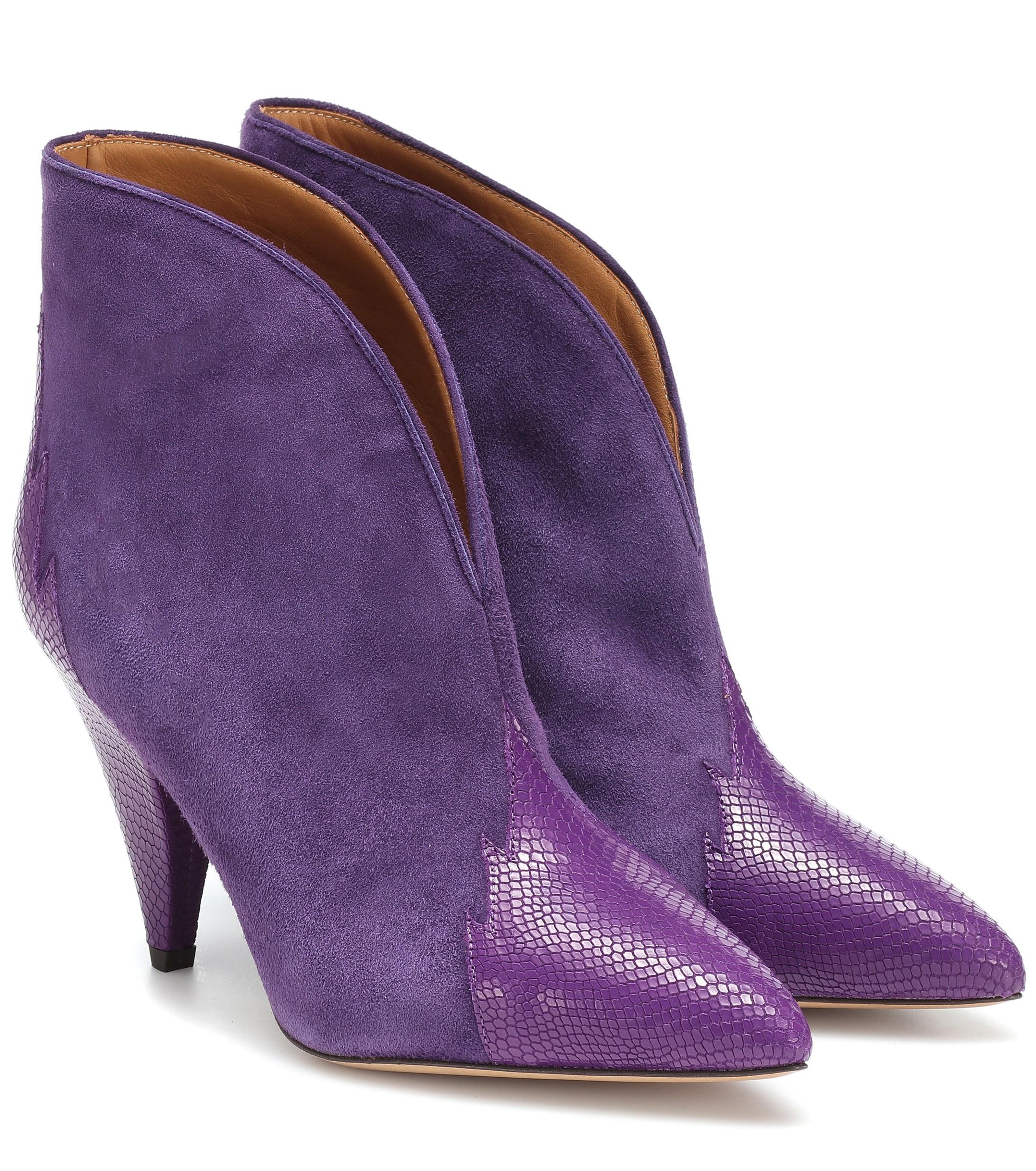 Isabel Marant Archee Suede Ankle Boots in Purple - Save 60% - Lyst