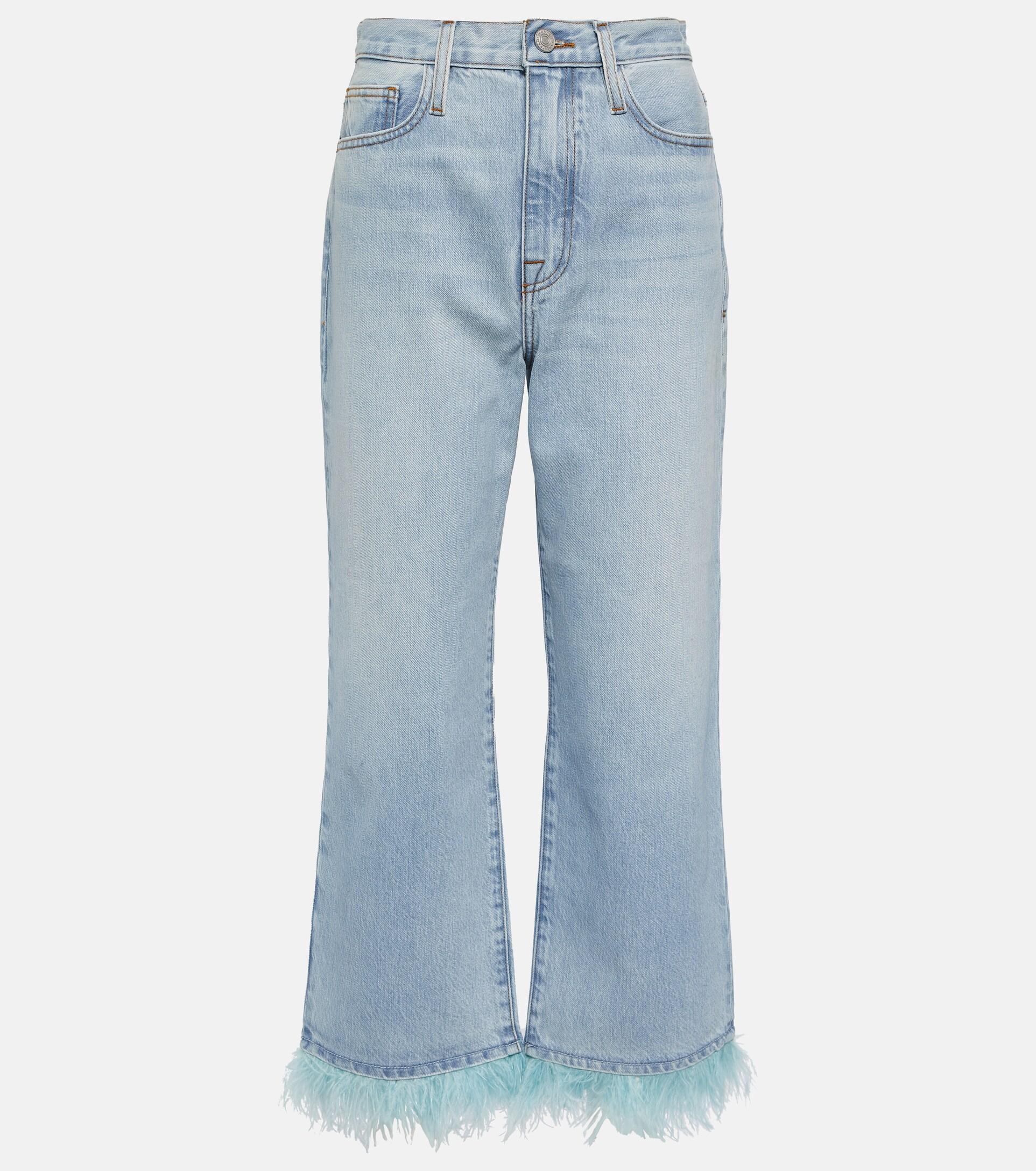 FRAME Le Dancing Jane Straight Jeans in Blue | Lyst