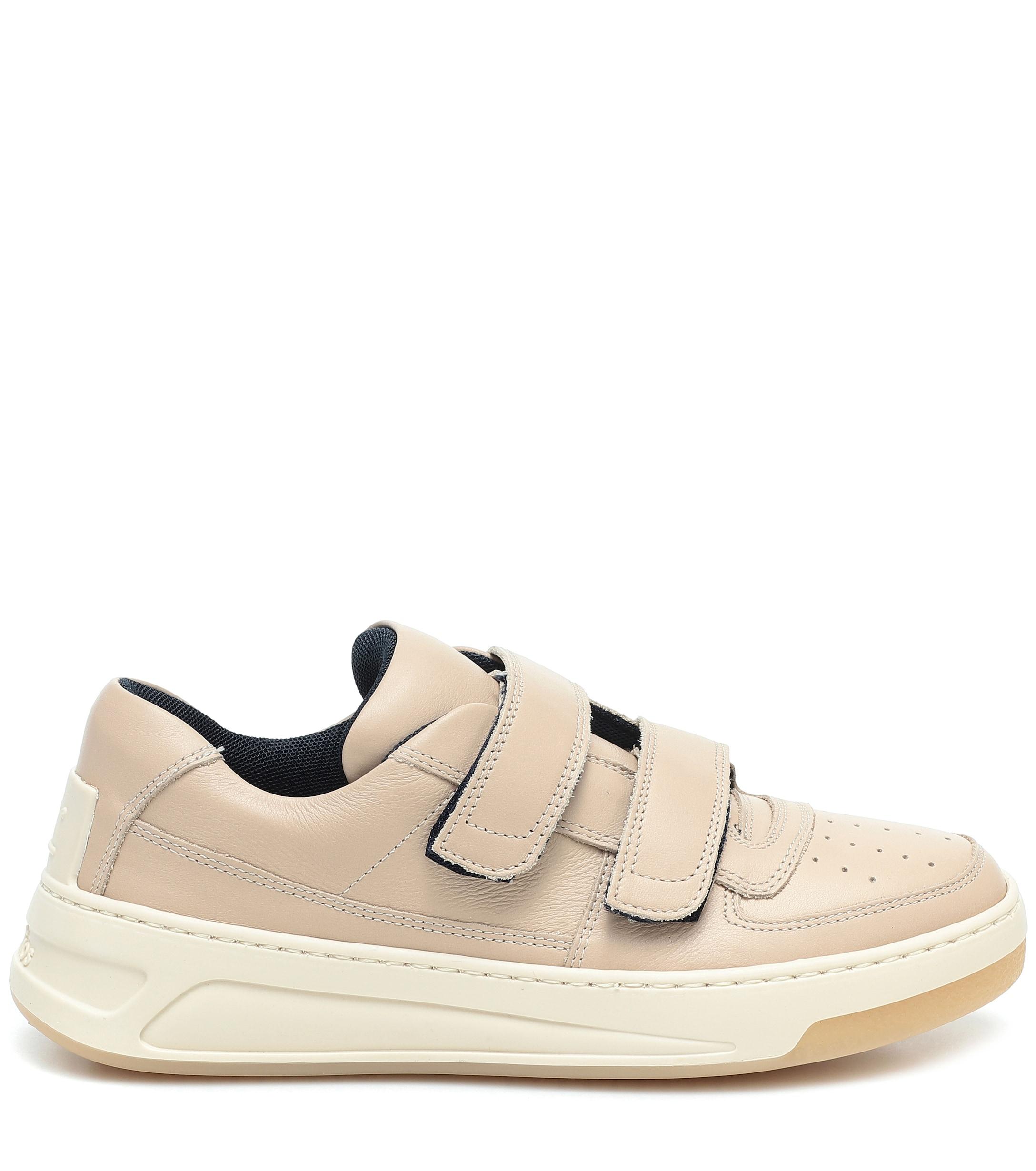 Acne Studios Steffey Sand Leather Sneakers in Natural | Lyst