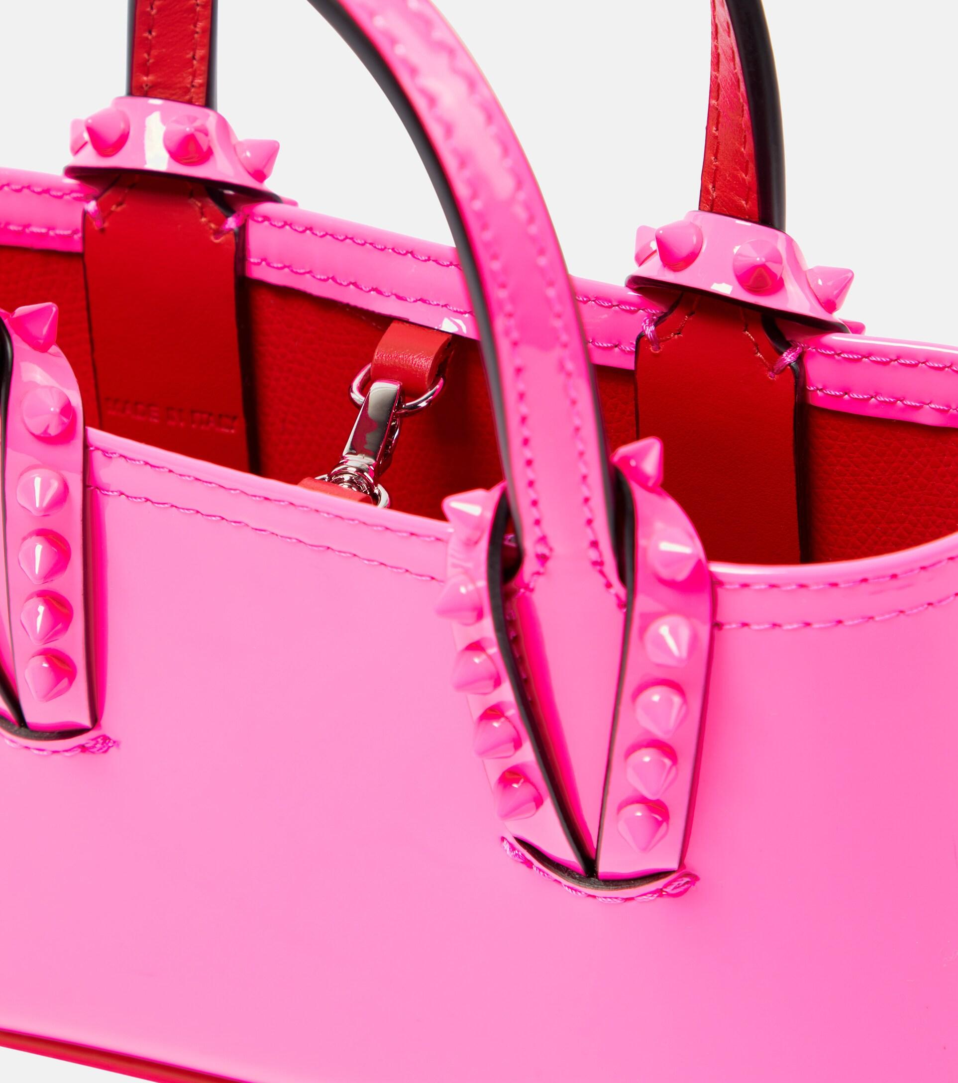 Christian Louboutin Cabata Small Tote In Rose-pink Leather