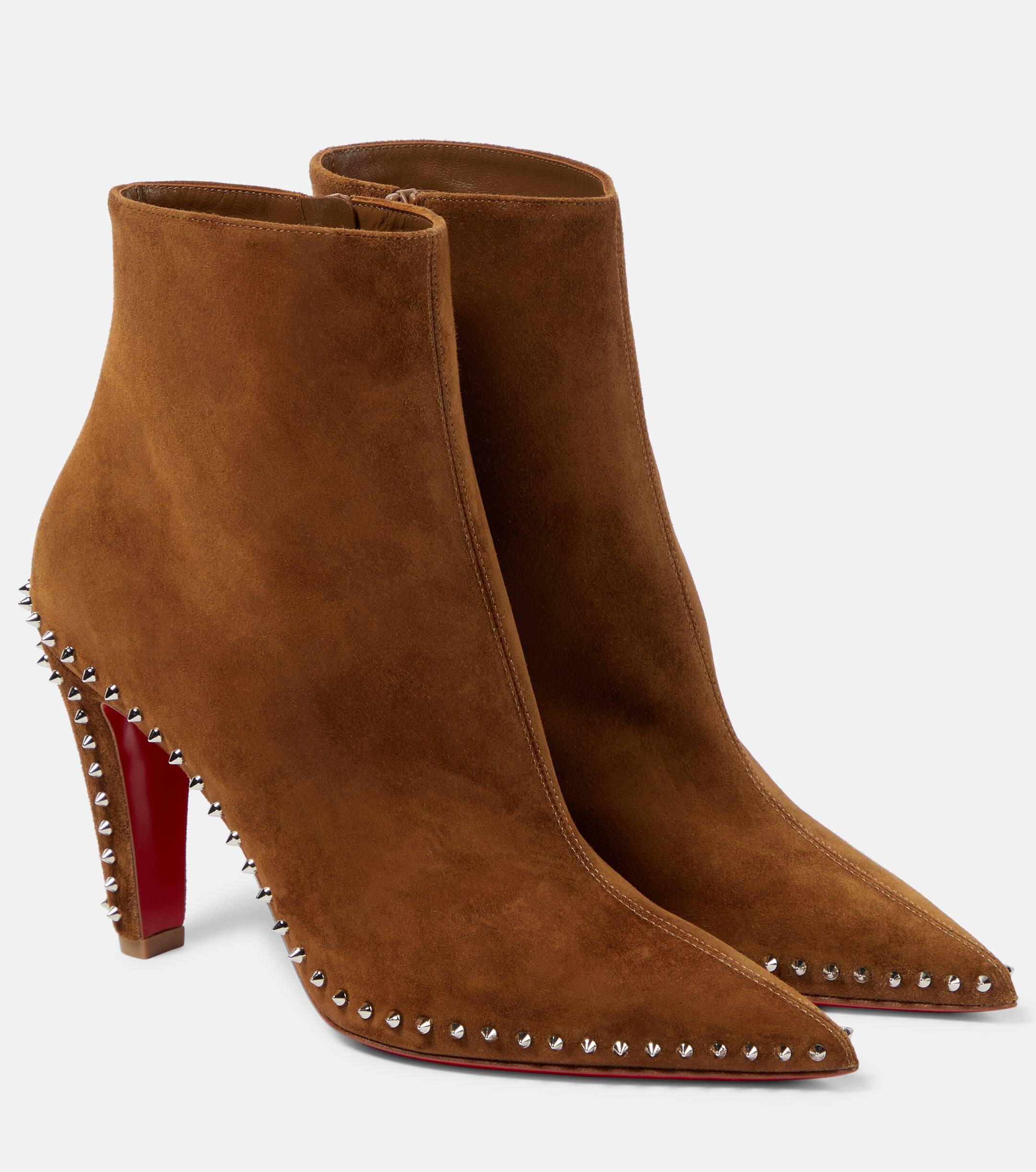 Christian Louboutin Vidura 85 Suede Boots in Brown Lyst UK