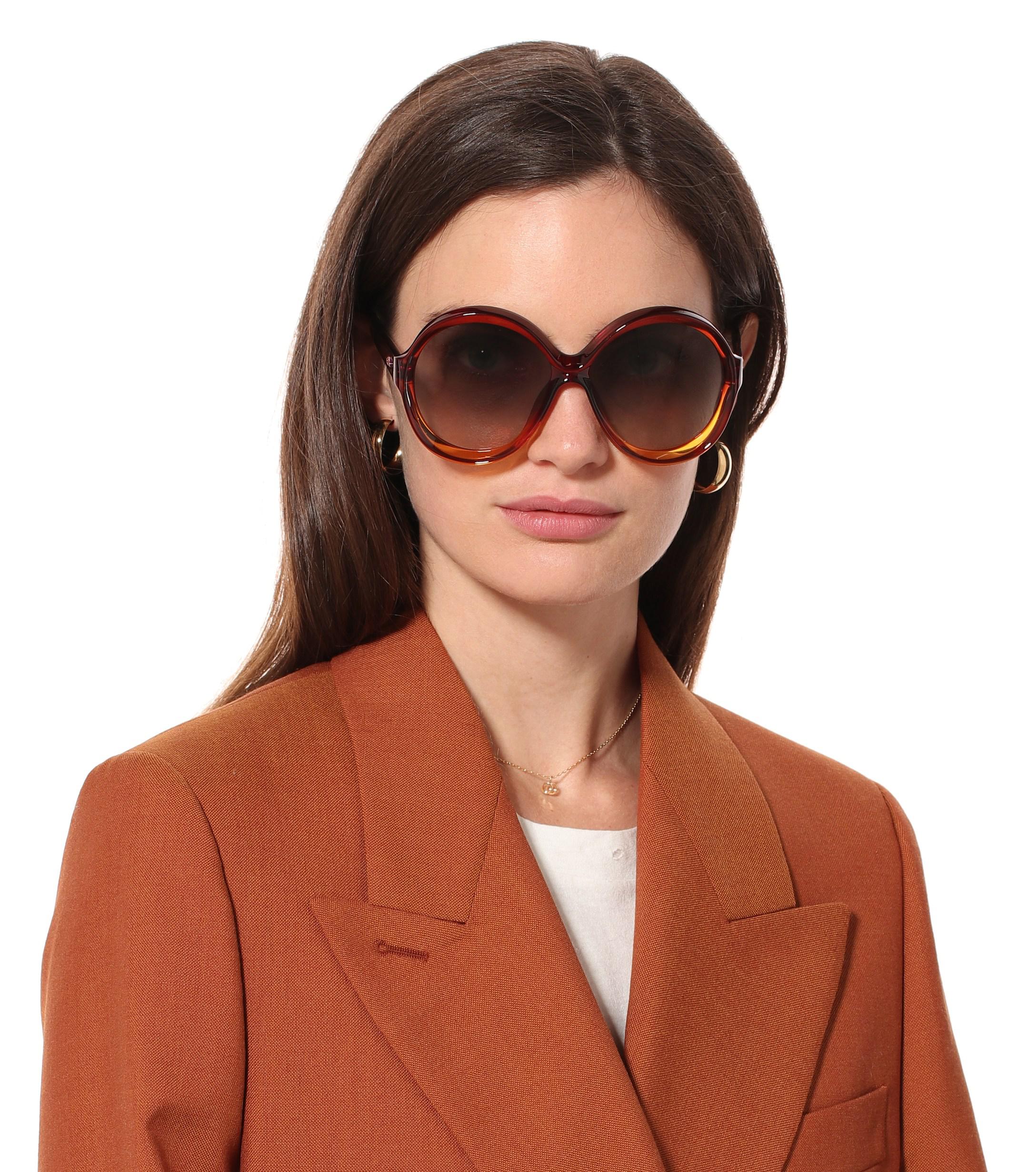 Dior Synthetic Diorbianca Oversized Sunglasses in Brown Lyst