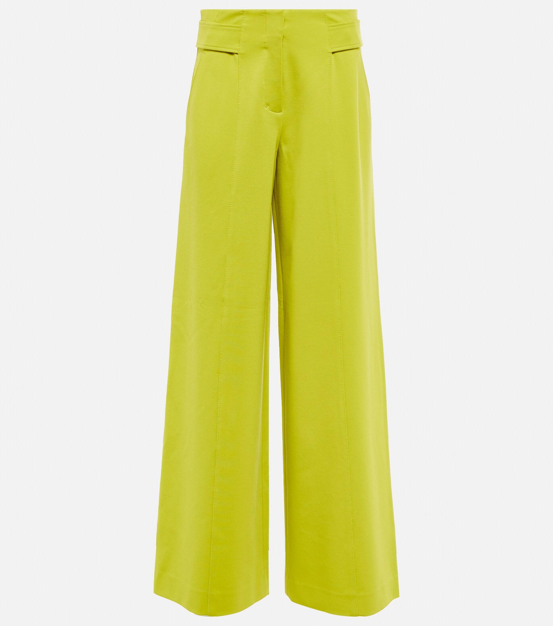 Dorothee Schumacher High-rise Wide-leg Jersey Pants in Yellow | Lyst