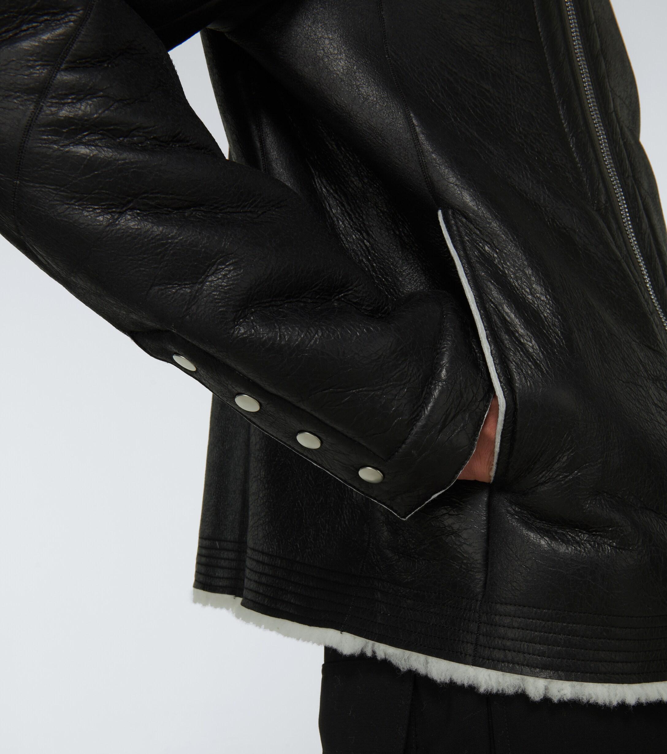 Rick Owens Bauhaus Shearling Jacket in Black for Men | Lyst