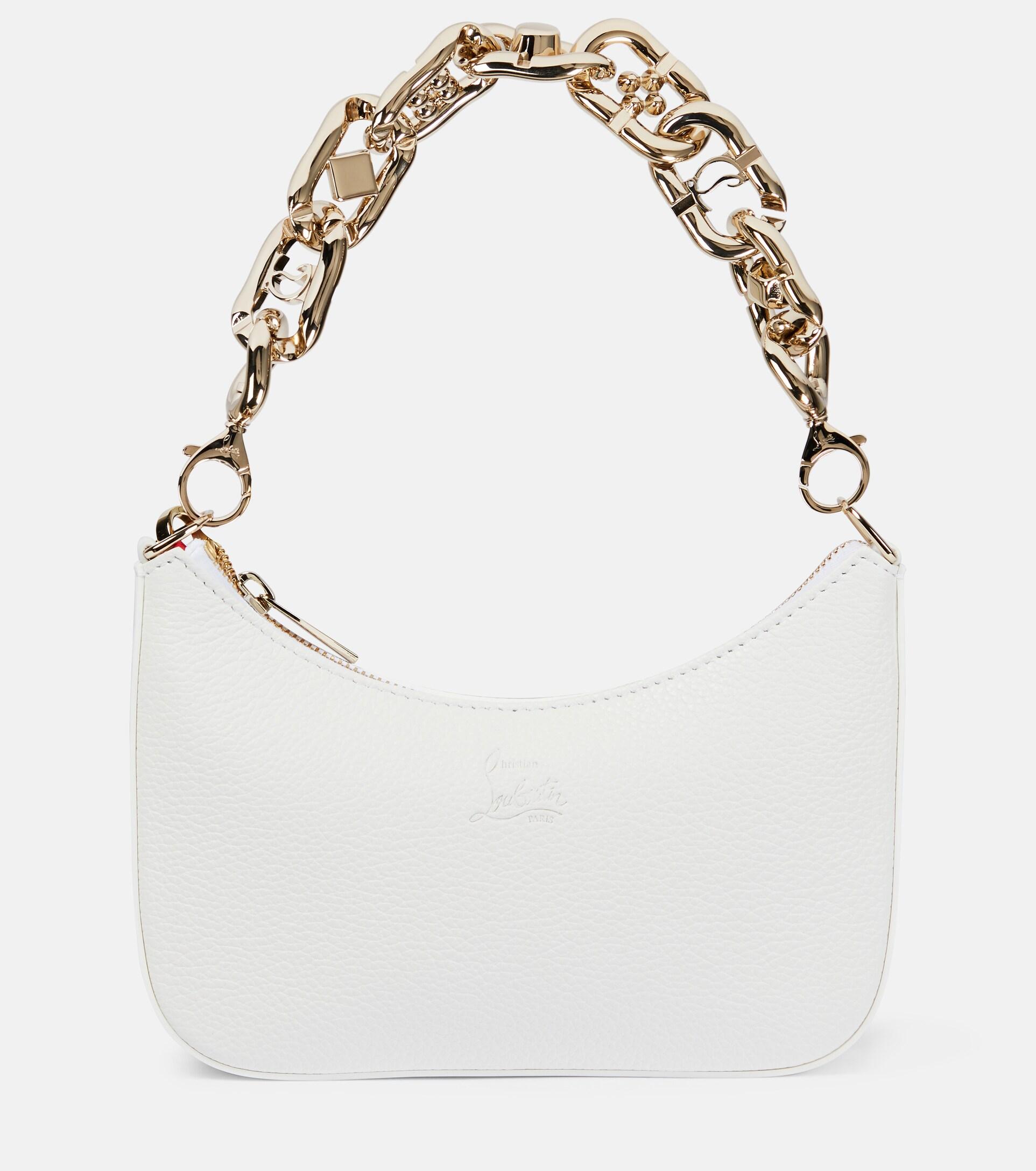 Christian Louboutin Loubila Chain Mini Leather Shoulder Bag in White | Lyst