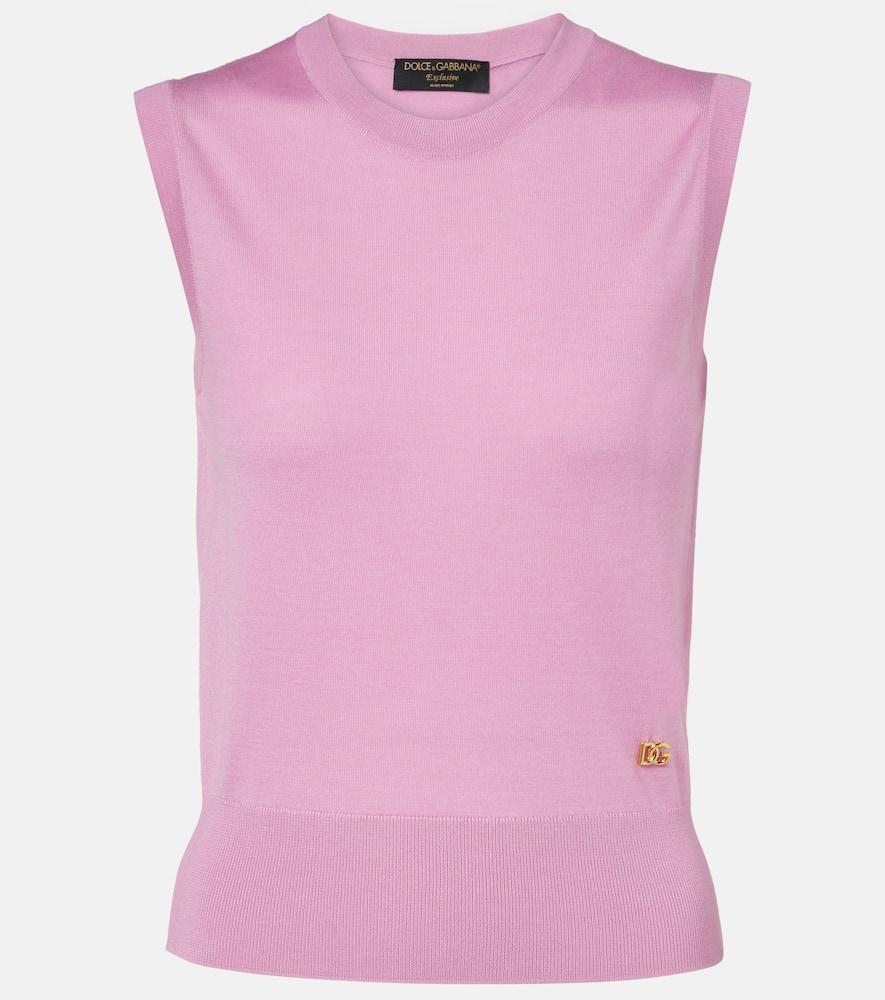 Dolce & Gabbana ノースリーブトップス ピンク Dolce & Gabbana ピンクの花柄のノースリーブトップ | Sendegaro US