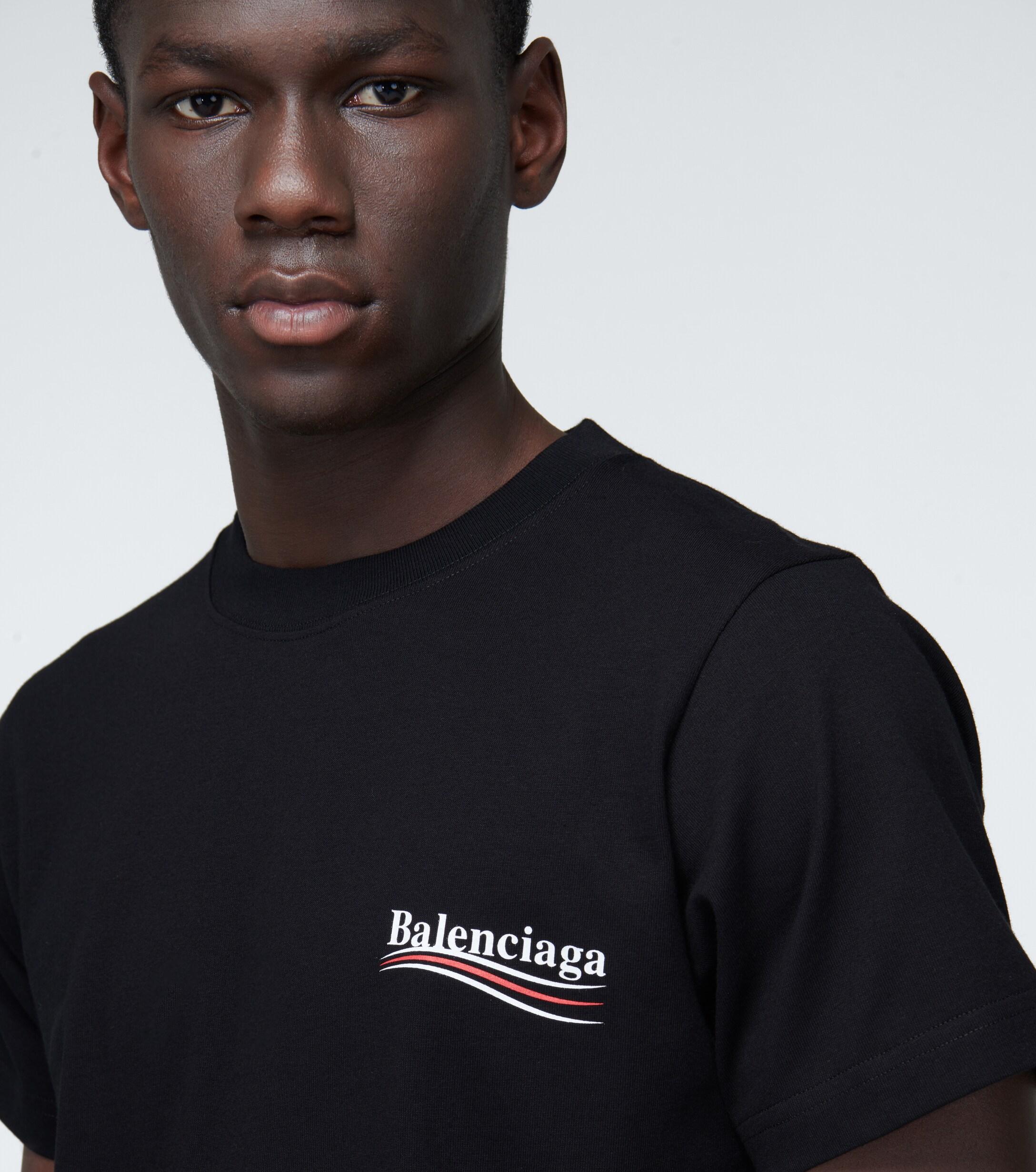 Balenciaga Cotton Political Logo T-shirt in Black for Men | Lyst