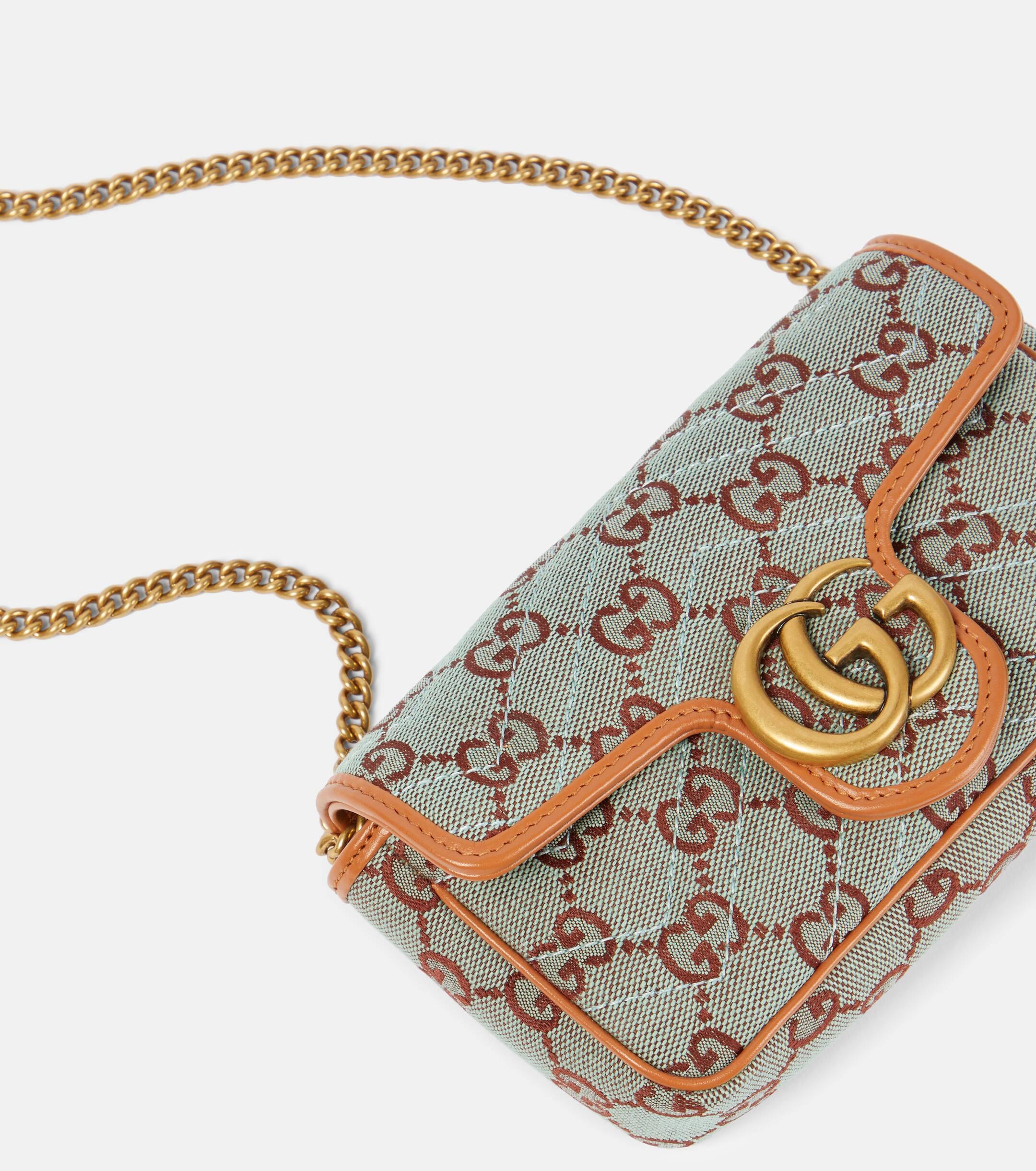 Gucci GG Marmont Super Mini Canvas Shoulder Bag in Metallic Lyst UK