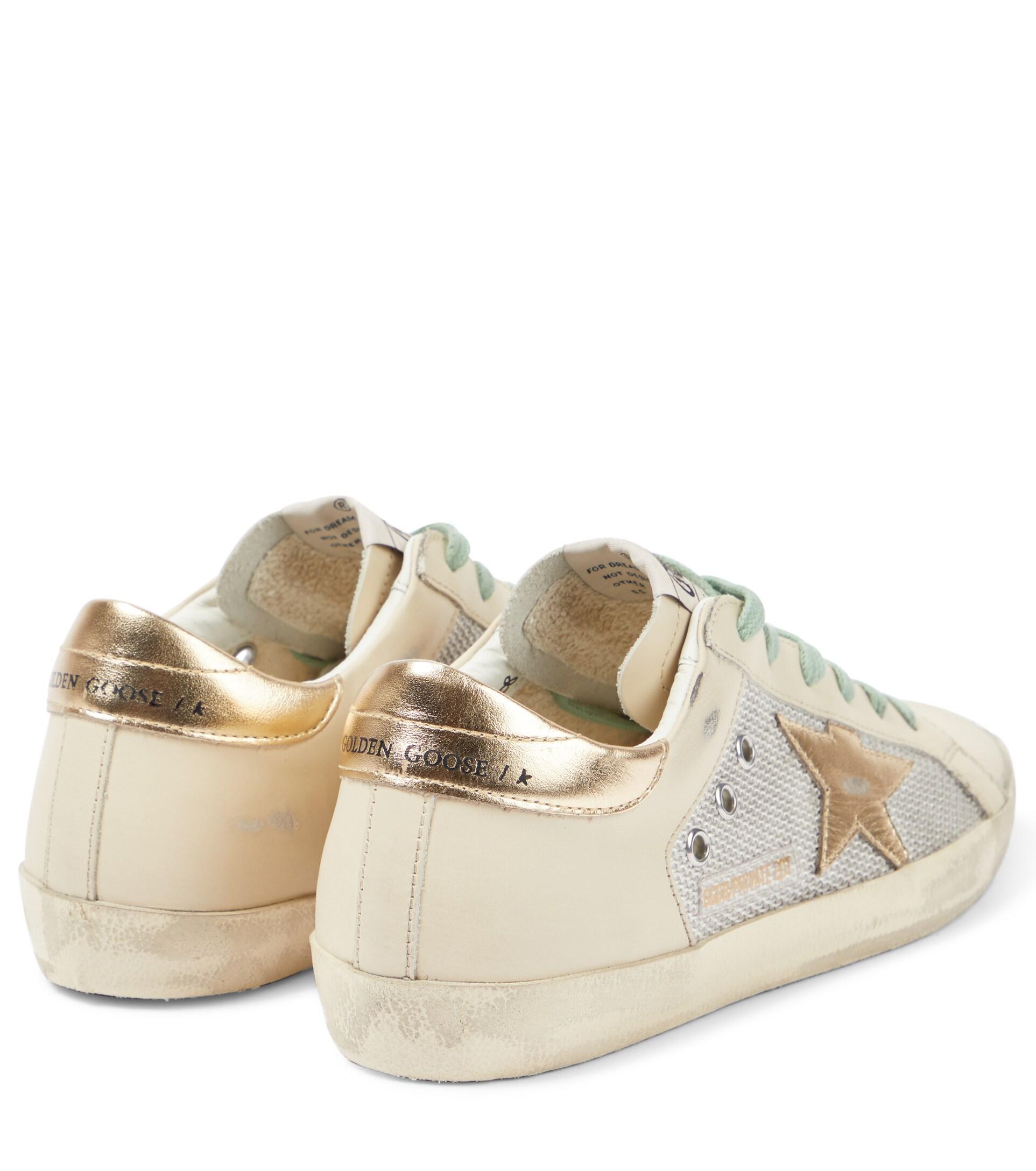 Golden Goose Superstar Leather Sneakers in Natural | Lyst