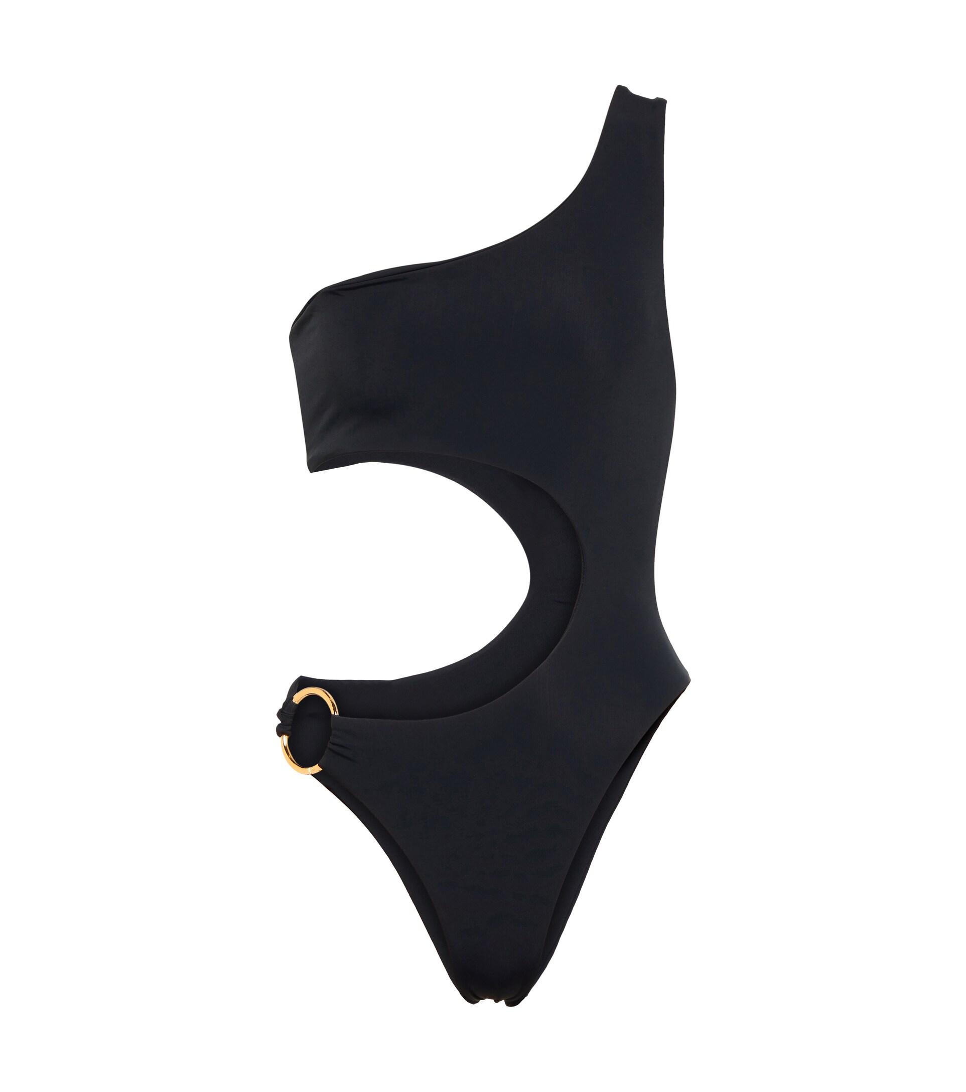 Louisa Ballou Half Moon One-shoulder Swimsuit in Black | Lyst