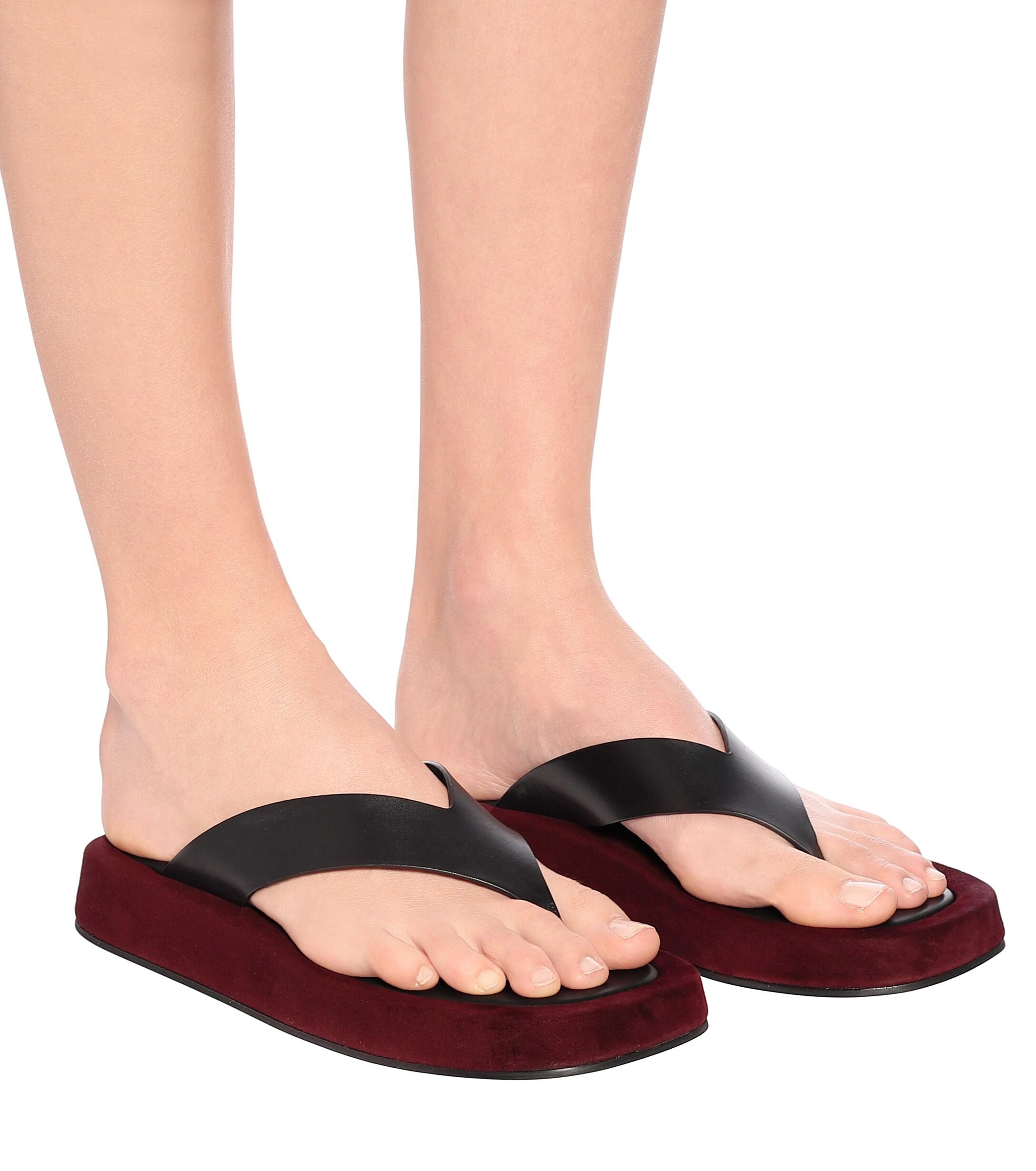 The Row Ginza Sandals in Black - Burgundy (Black) - Lyst