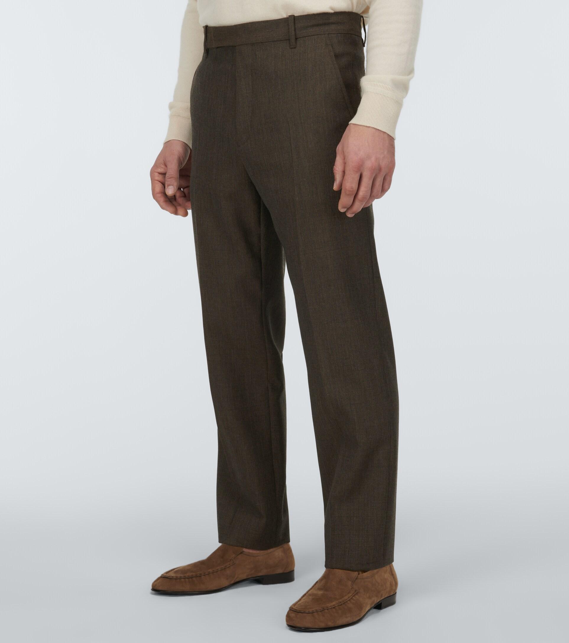 The Row Elijah Straight Wool Pants in Gray for Men | Lyst