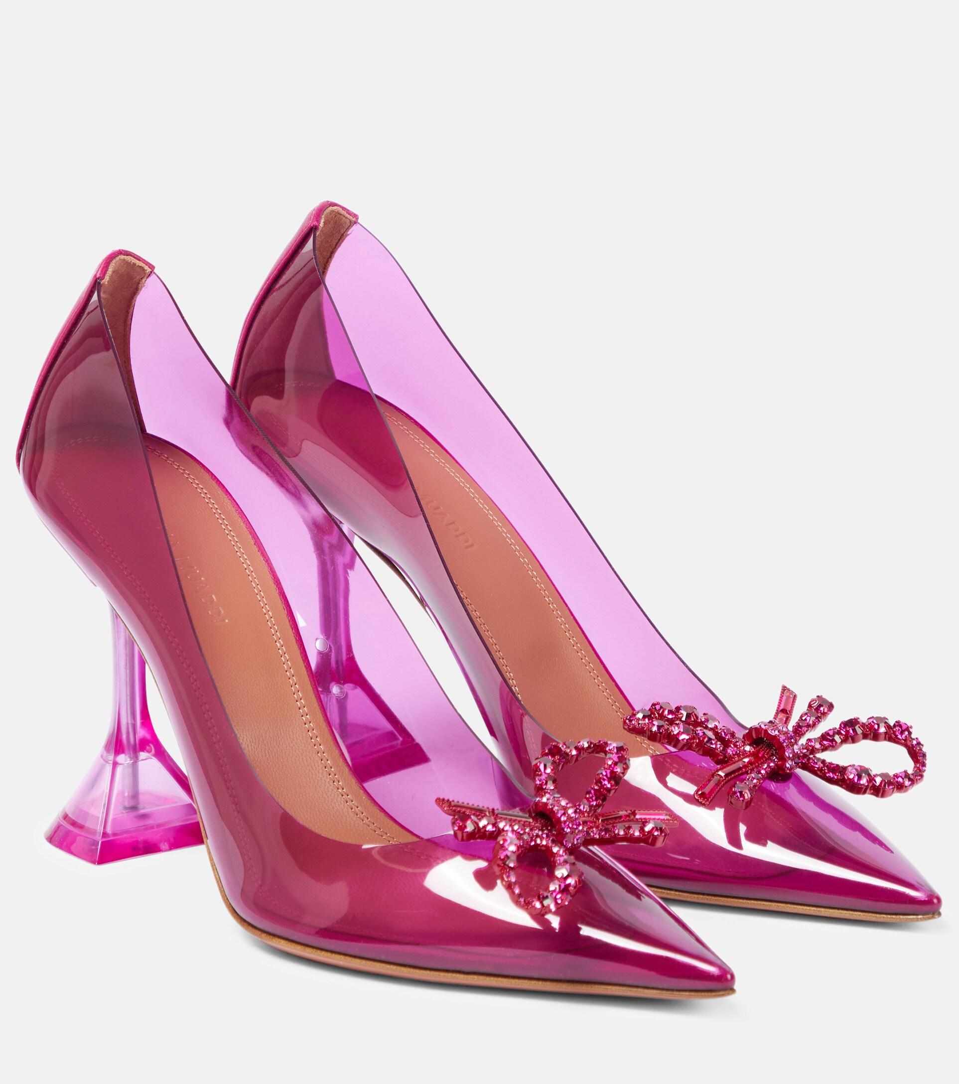 AMINA MUADDI Rosie Embellished Pvc Pumps in Pink | Lyst