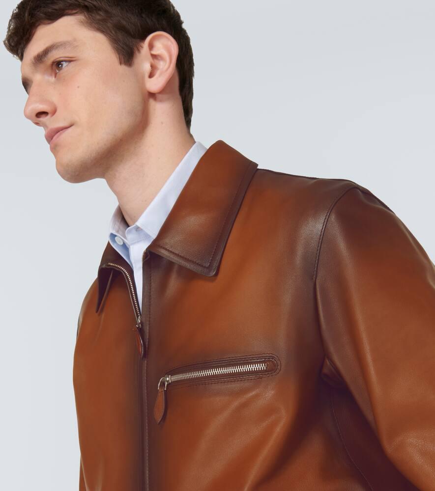 Berluti Patina 1 Jour Leather Blouson Jacket in Brown for Men | Lyst