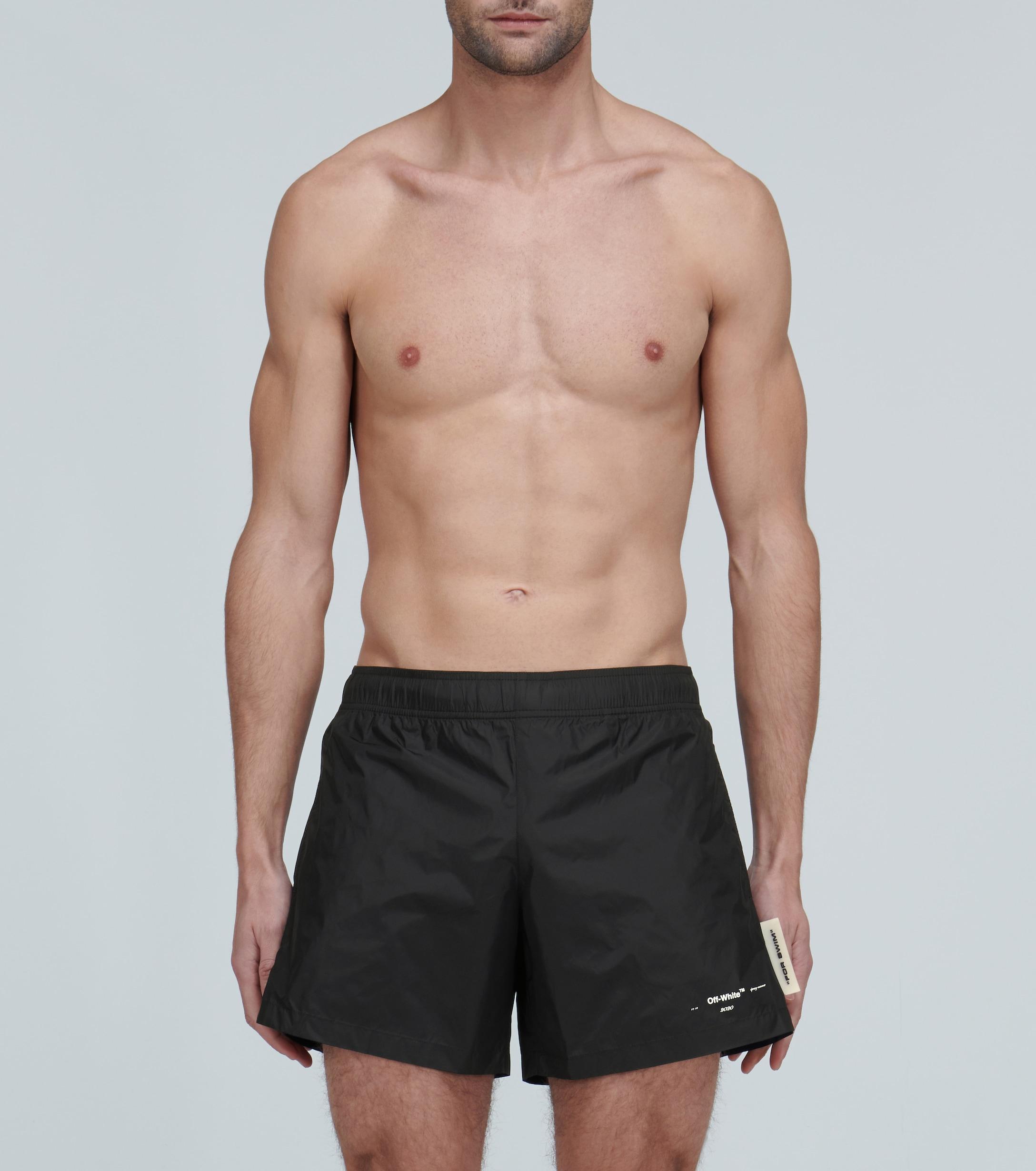 off white logo swim shorts