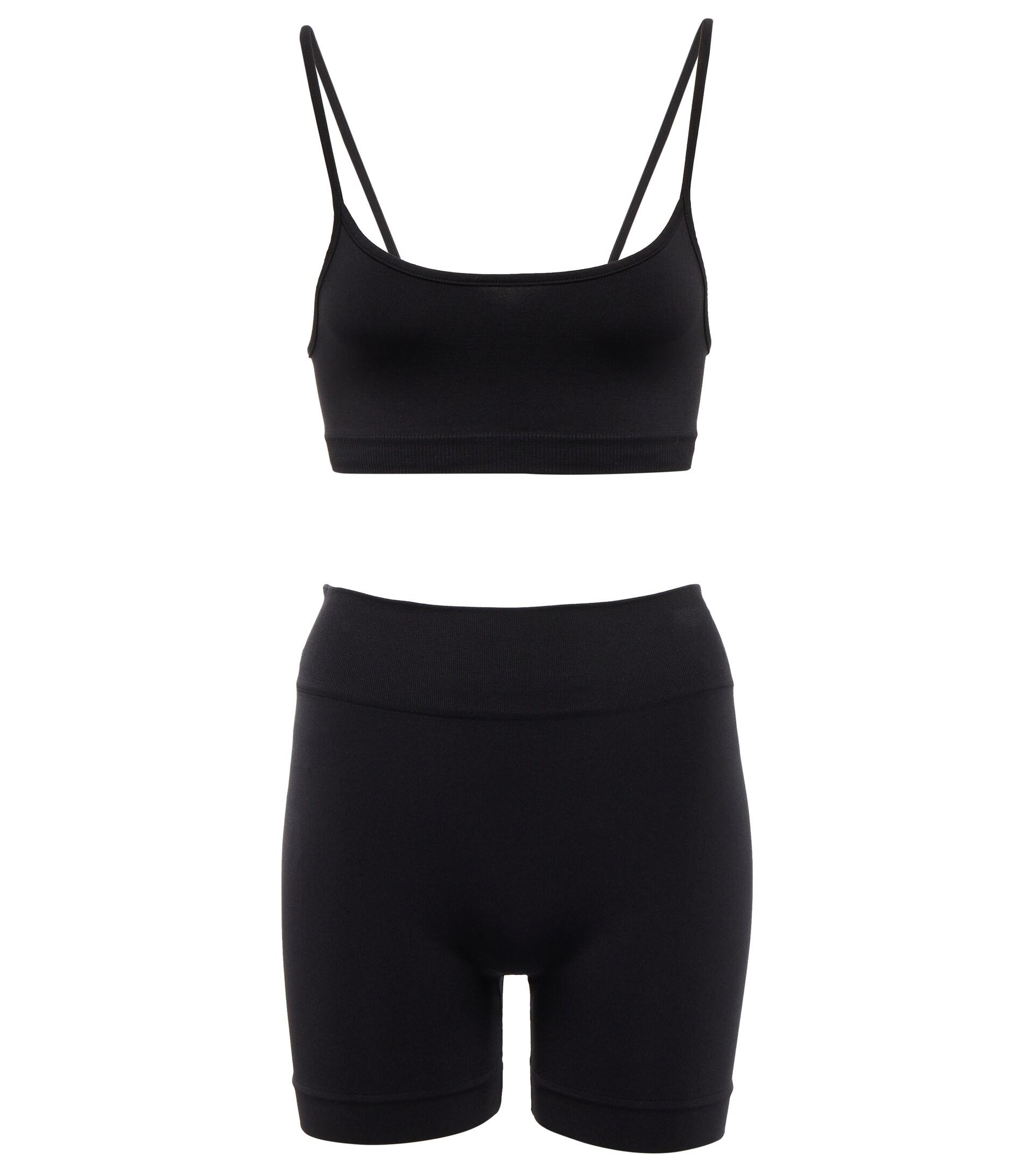 PRISM2 Sports Bra And Biker Shorts Set in Black Lyst