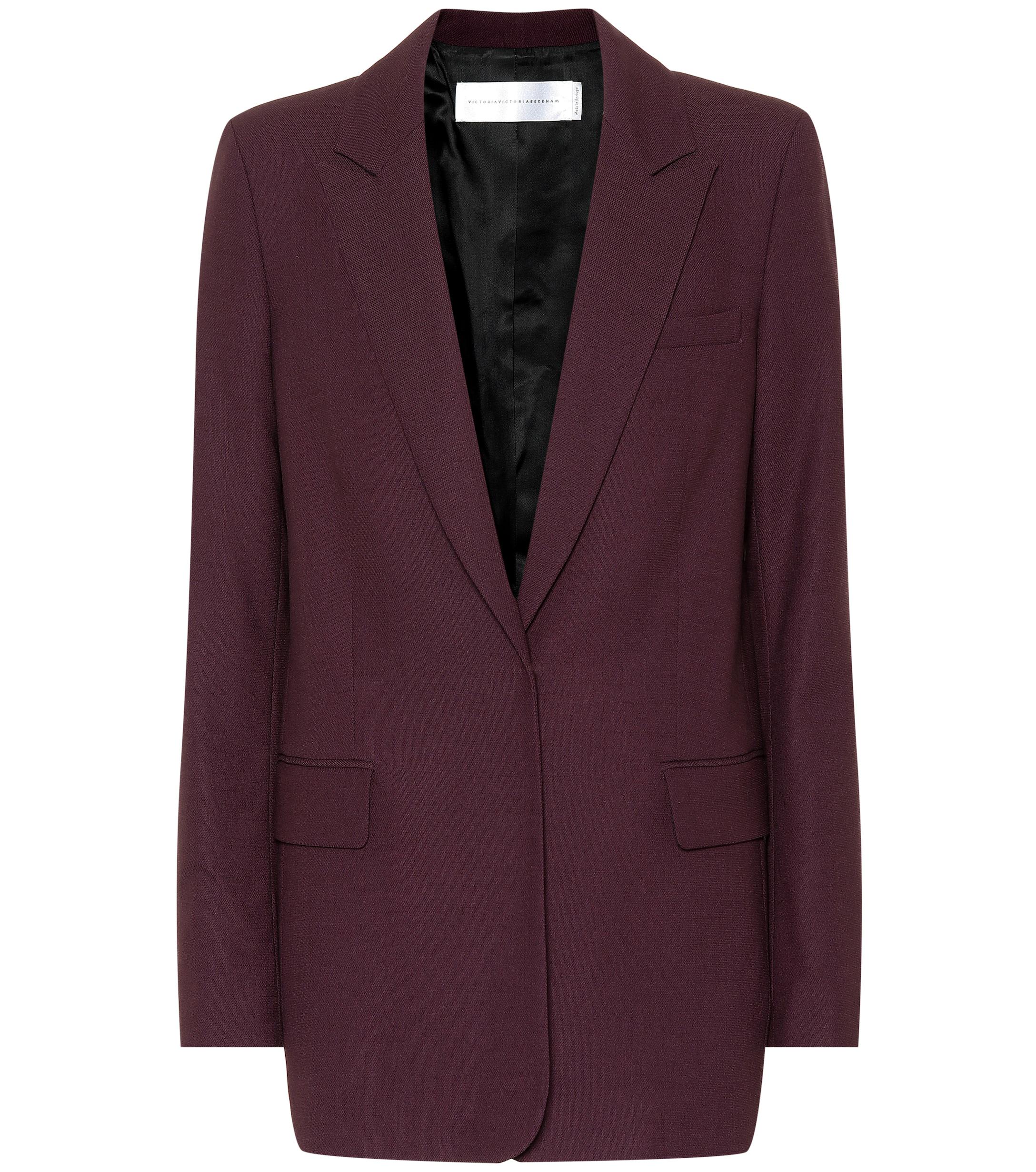 Lyst - Victoria, Victoria Beckham Wool-blend Blazer in Purple