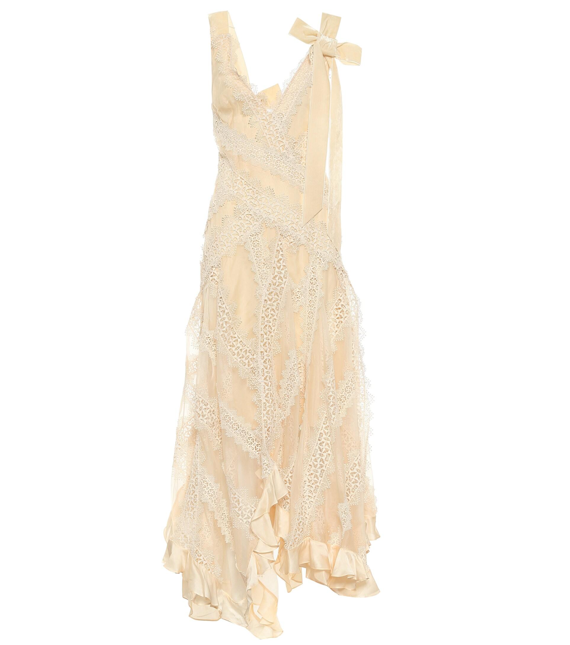Zimmermann Charm Star Silk Chiffon Dress in White | Lyst