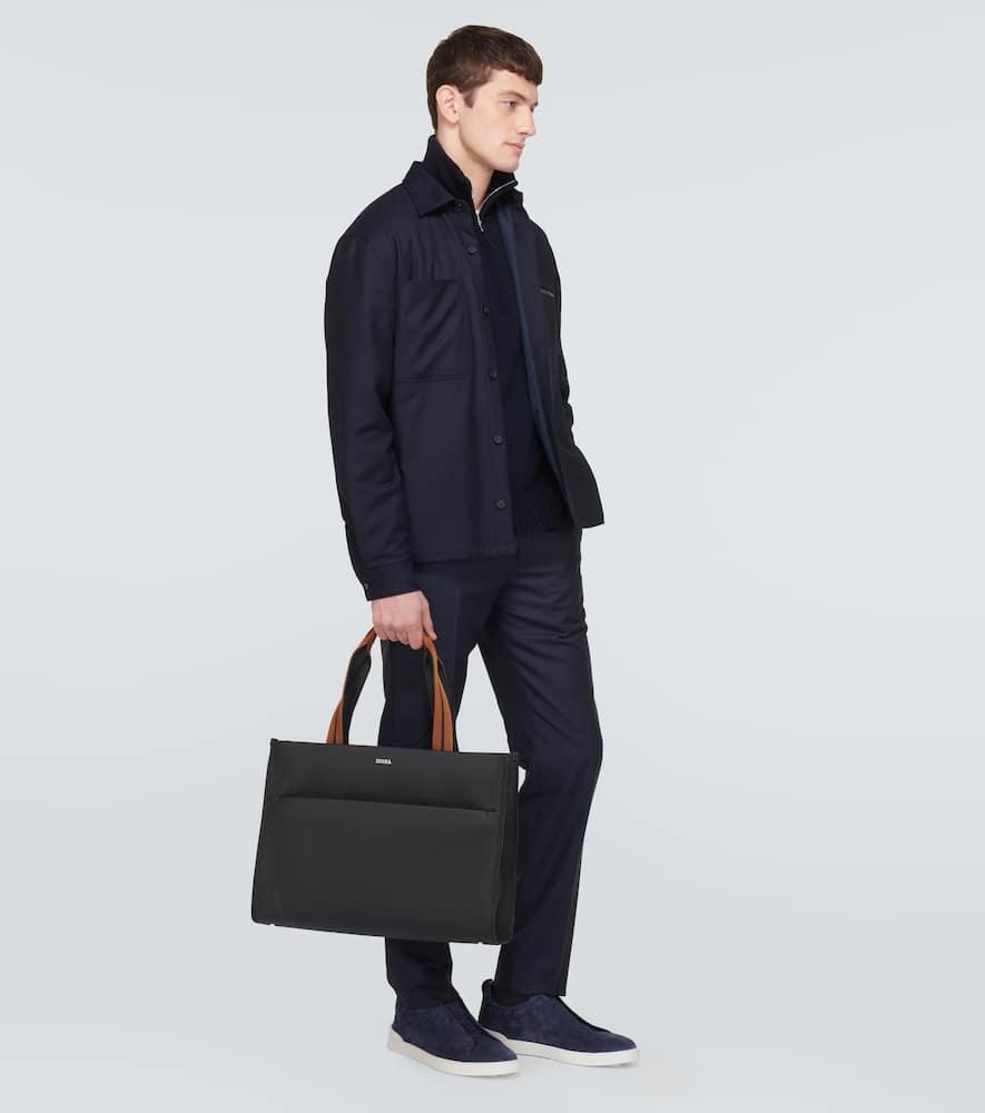 ZEGNA Leather Tote Bag in Black for Men | Lyst