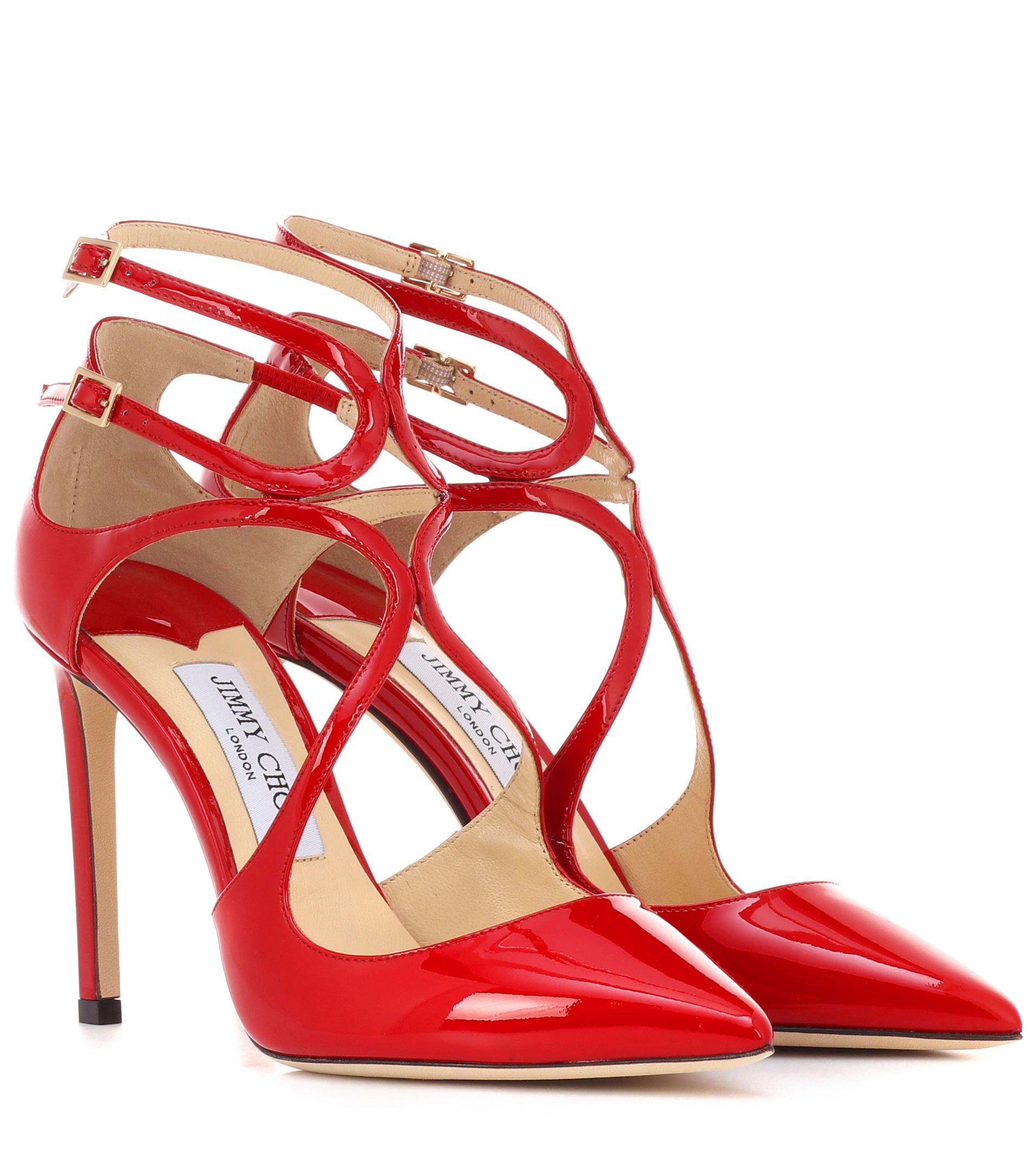 Jimmy Choo Lancer 100 Patent Leather Pumps in Red - Lyst