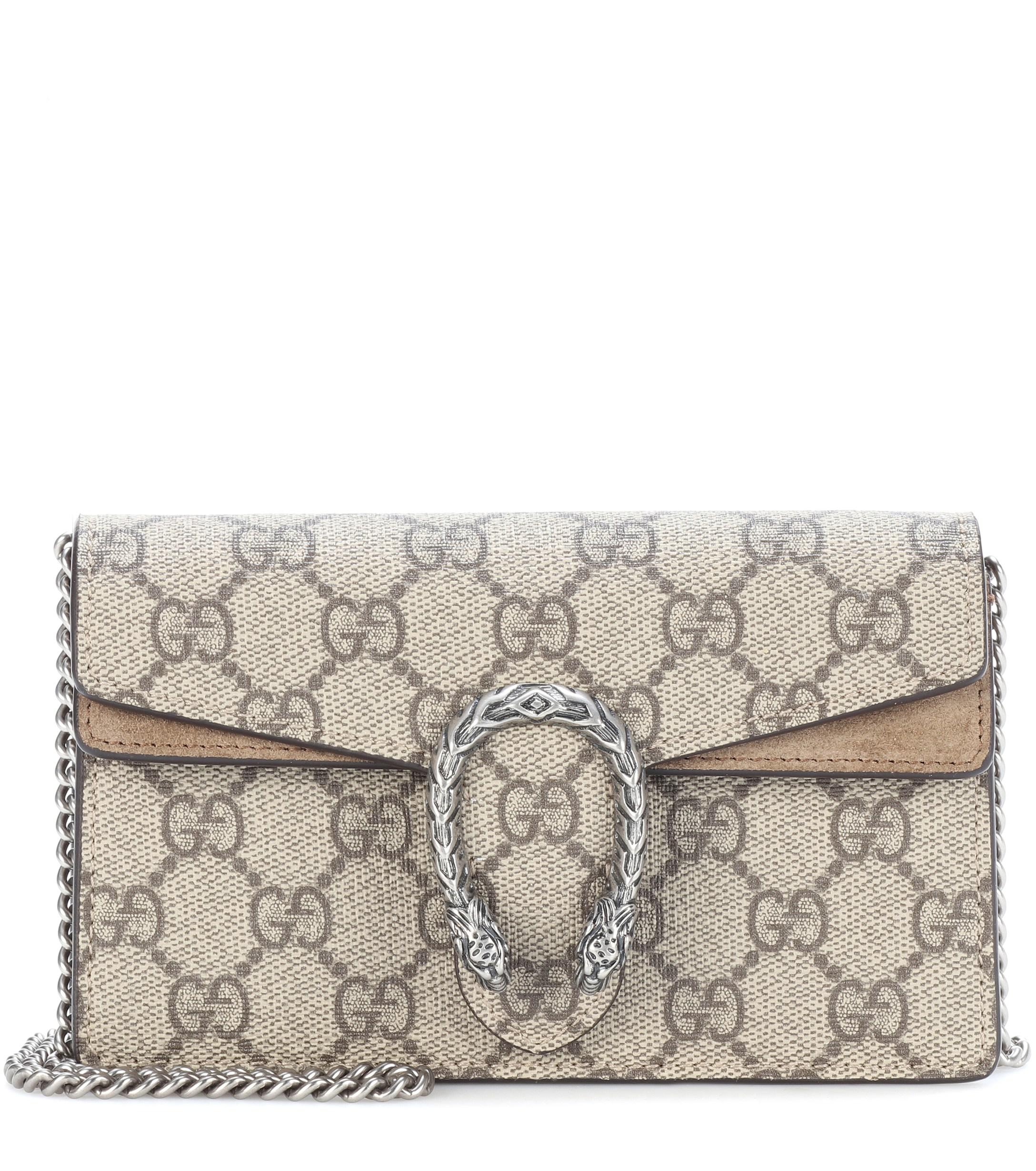 Gucci Dionysus GG Supreme Super Mini Crossbody Bag in Beige (Natural) Lyst