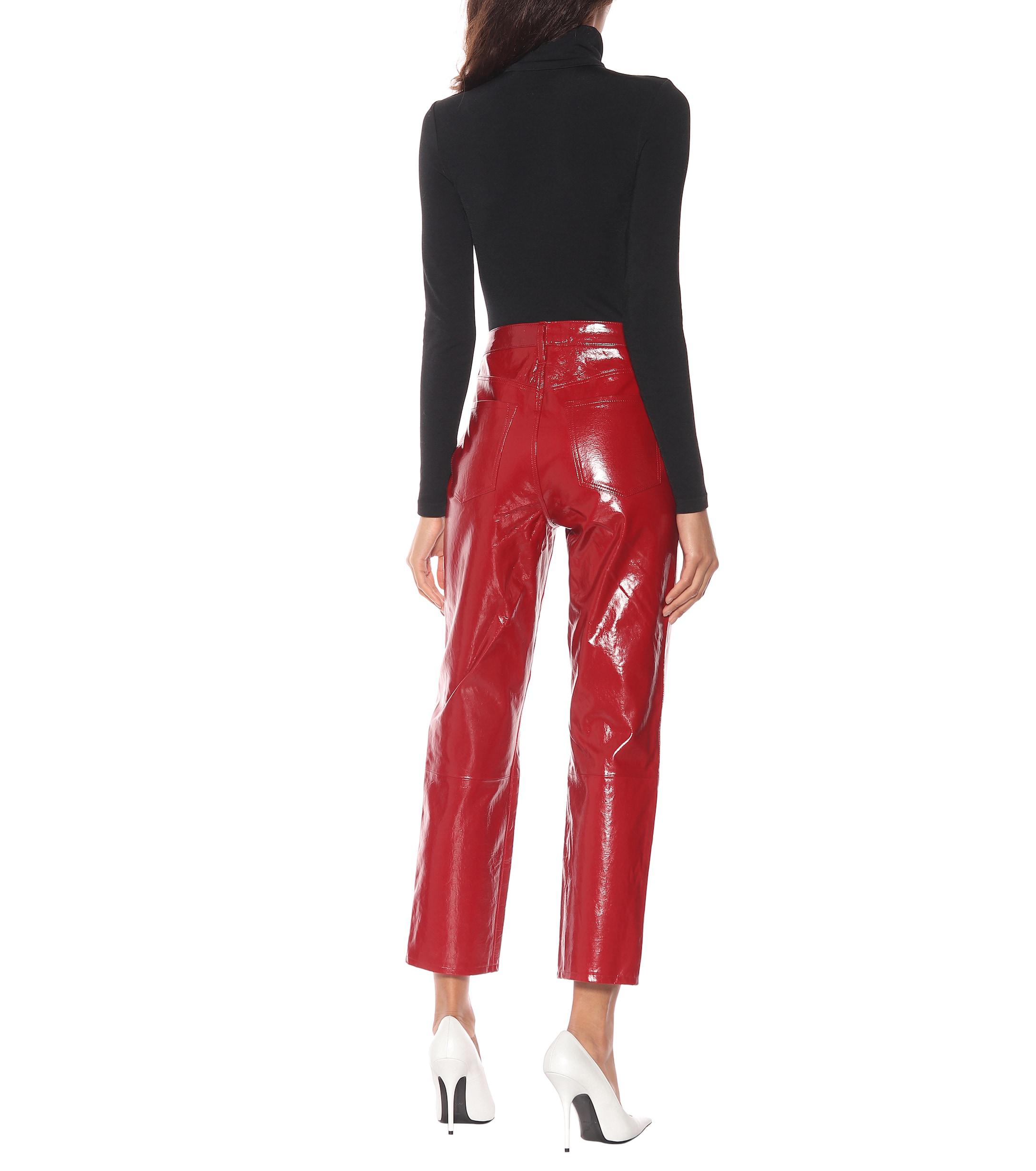 J Brand Ruby High-rise Patent Leather Pants in Patent Venetian (Red) - Lyst