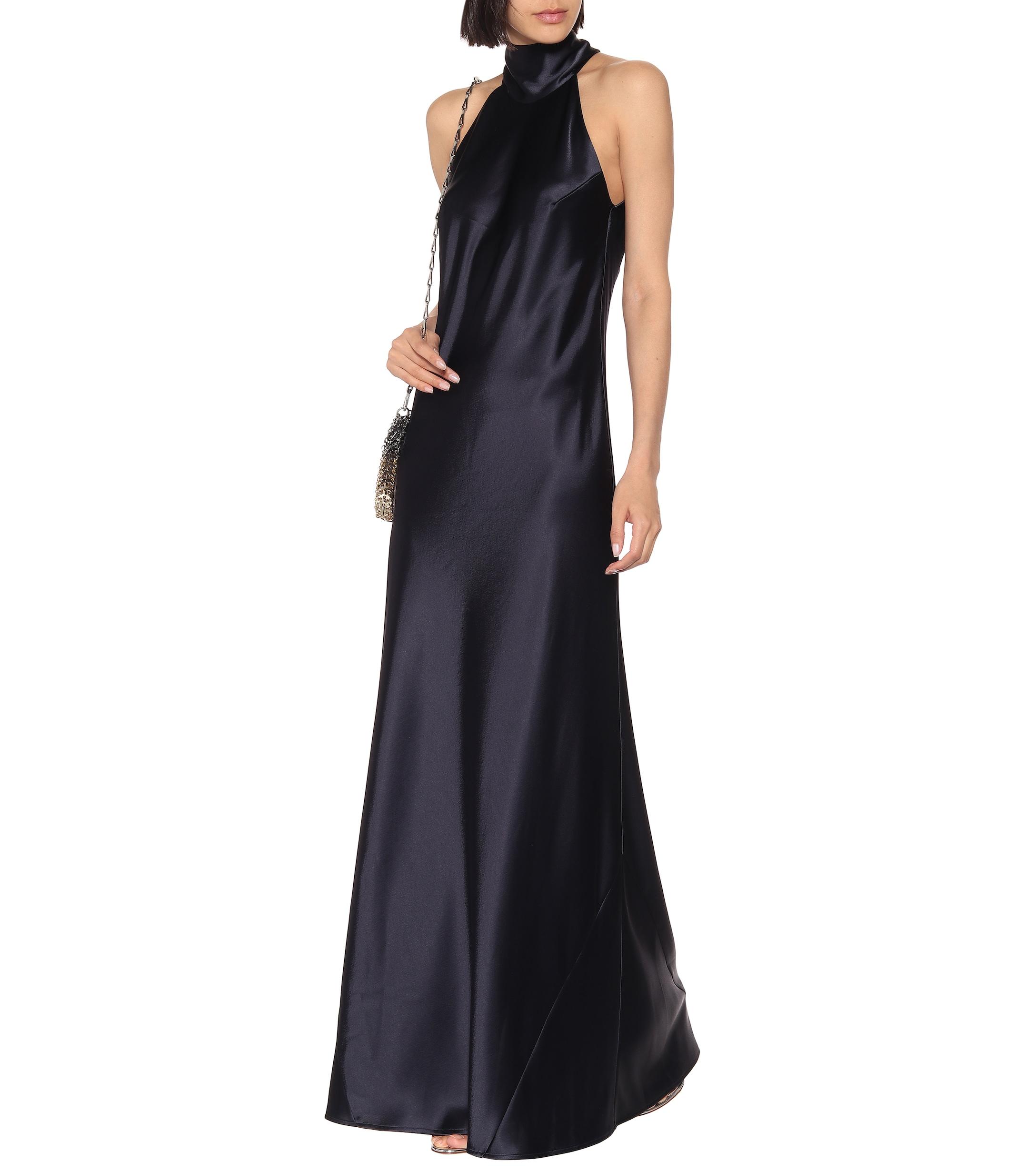 Galvan London Sienna Satin Gown in Blue Lyst