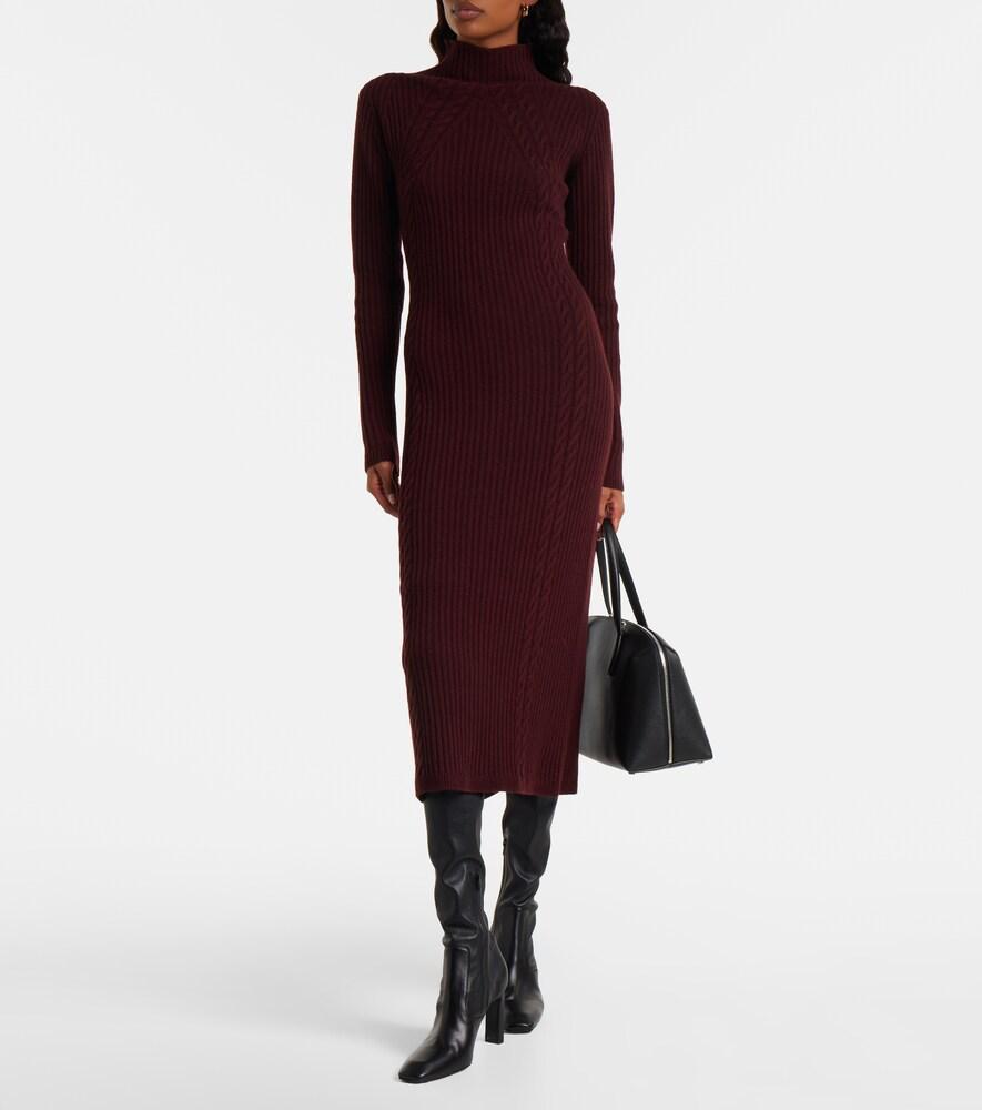 Max Mara Zelanda Wool And Cashmere Midi Dress in Purple | Lyst