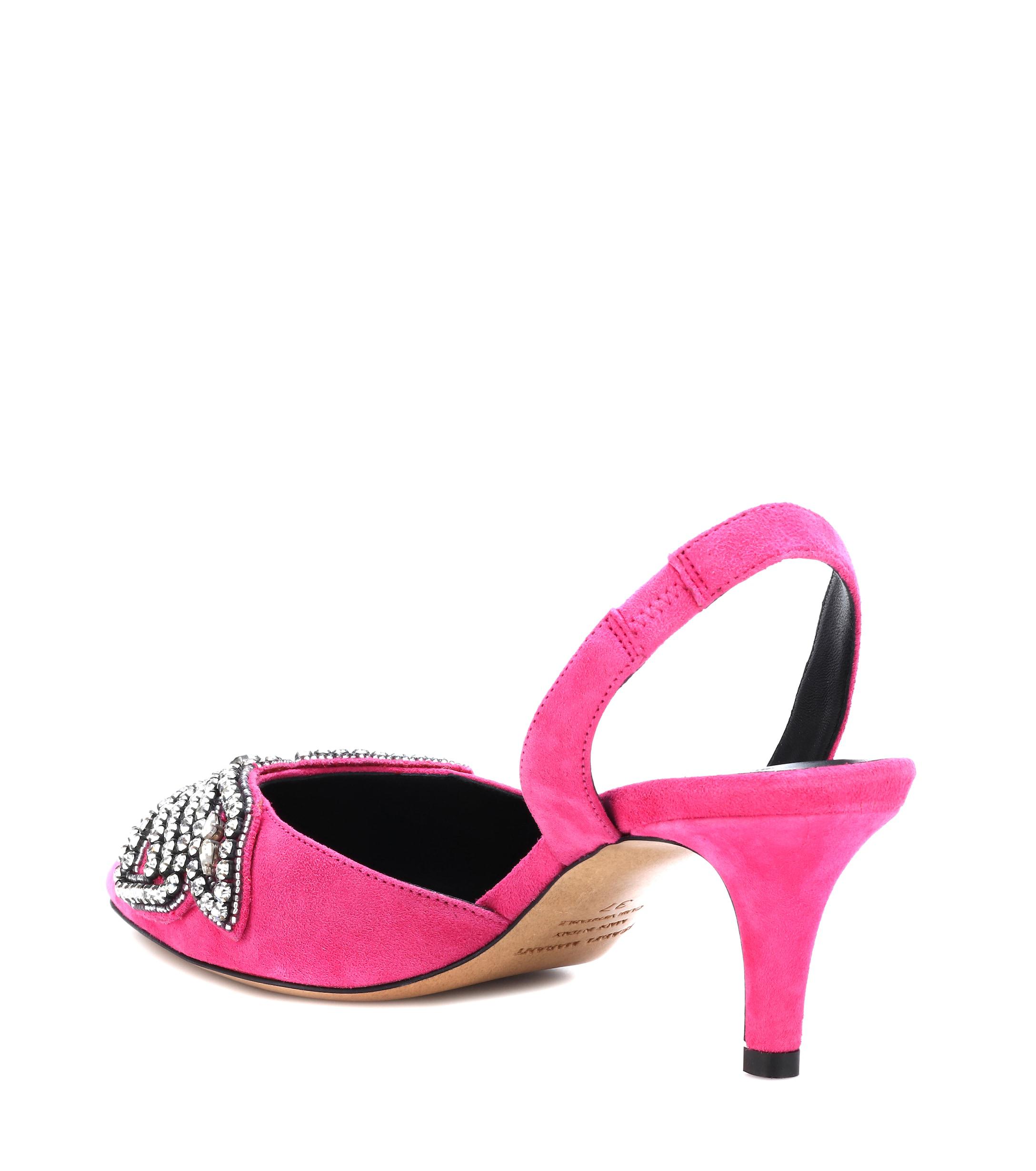 Isabel Marant Pagda Suede Slingback Pumps in Pink - Lyst