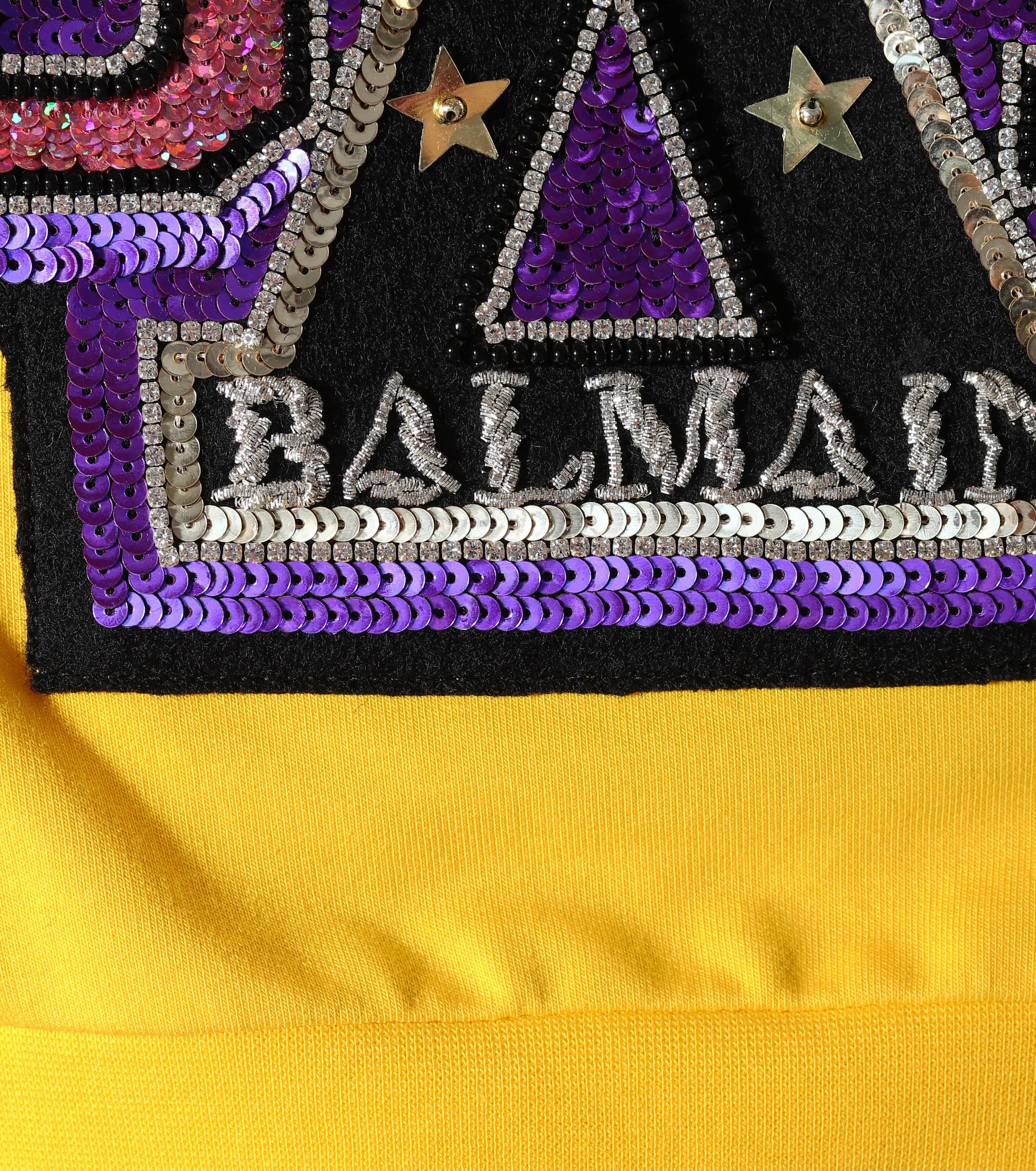 Balmain X Beyoncé Cropped Hoodie in Yellow | Lyst