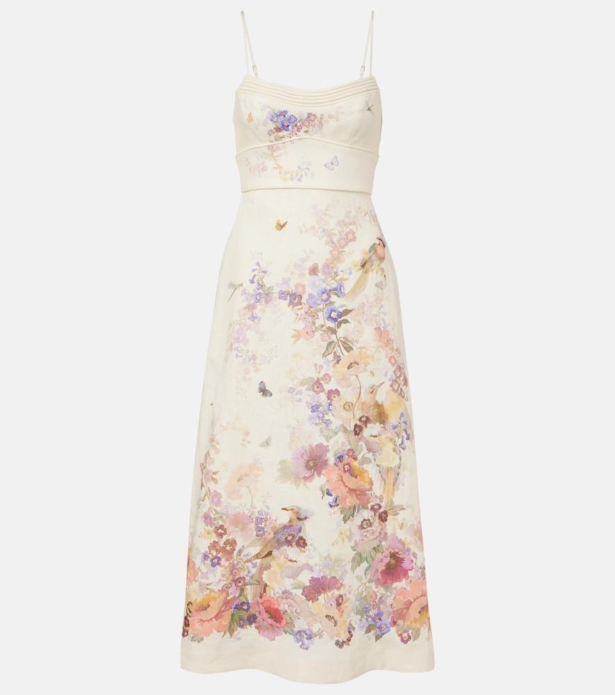 chinese dress ladies Zimmermann Crush Buttoned Midi Dress Ciara Floral