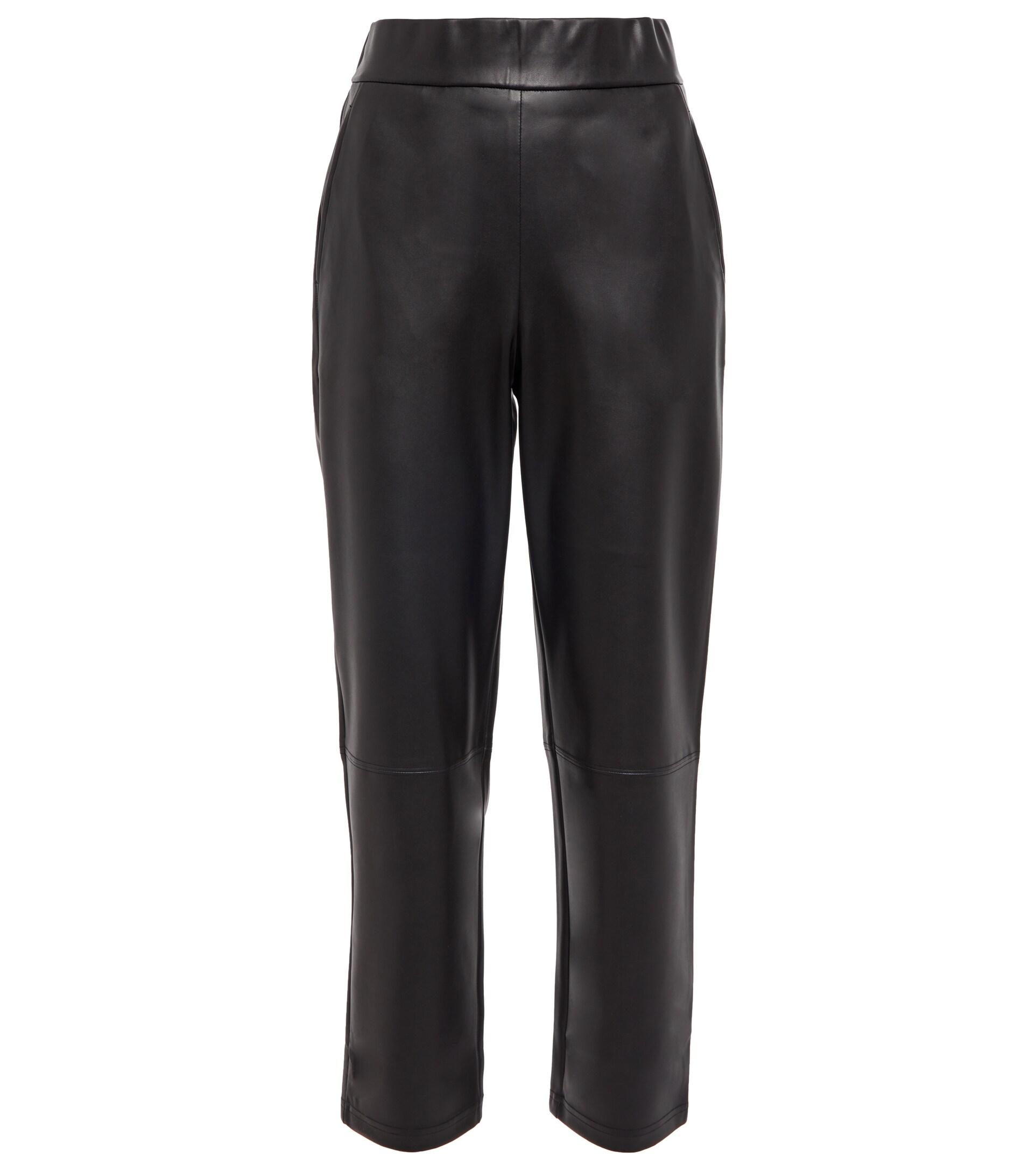 Max Mara Diomede Faux Leather Cropped Pants in Black | Lyst