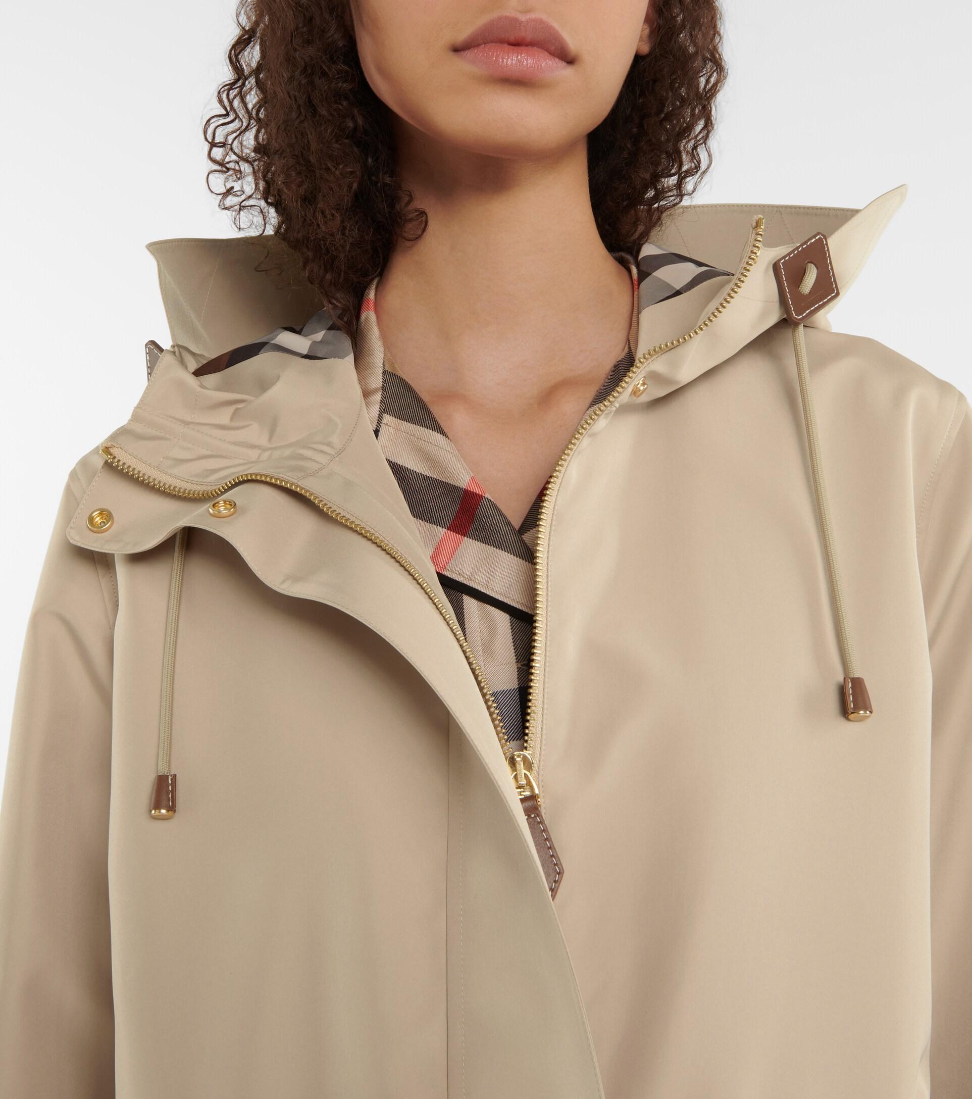 Burberry Oversized Nylon Hooded Rain Jacket in Natural | Lyst