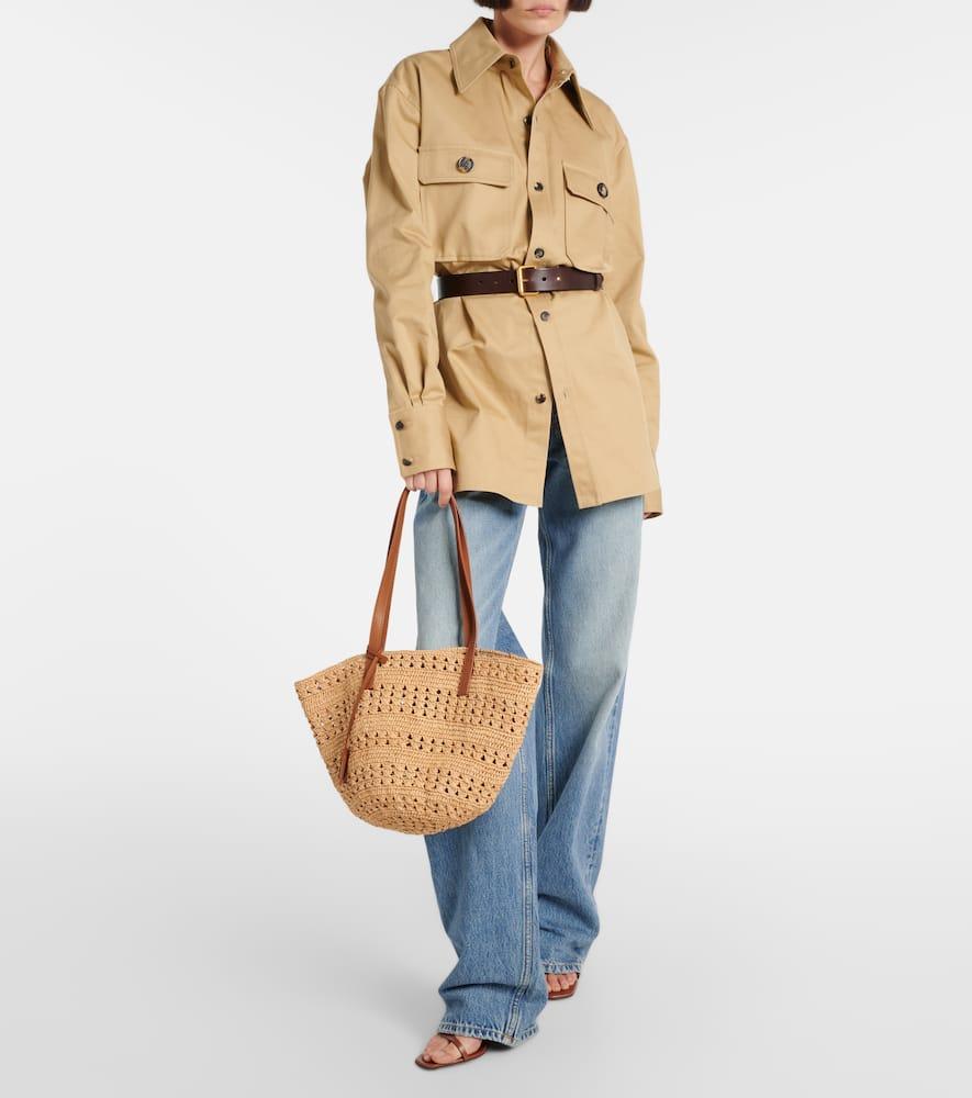 Saint Laurent Panier Small Raffia Basket Bag in Natural | Lyst