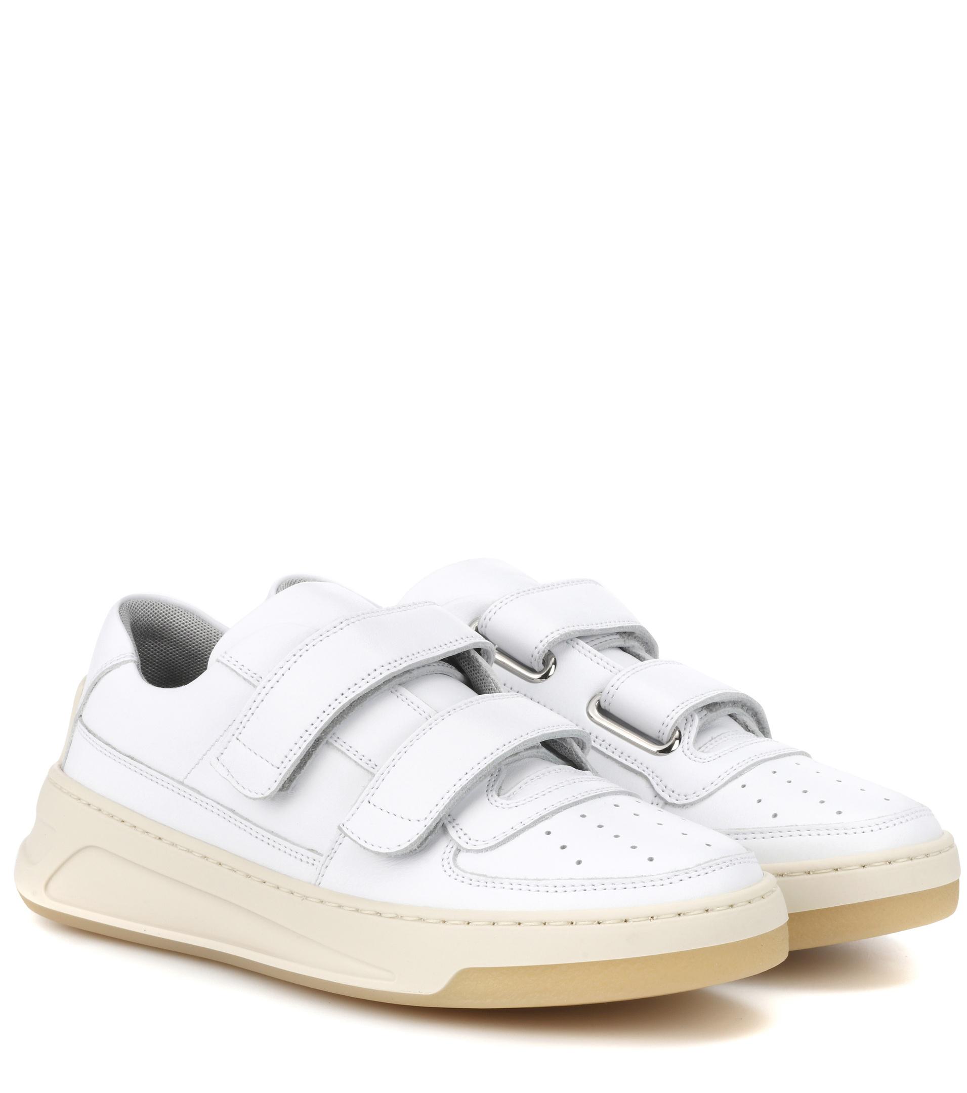 Acne Studios Steffey Leather Sneakers in White - Save 60% - Lyst