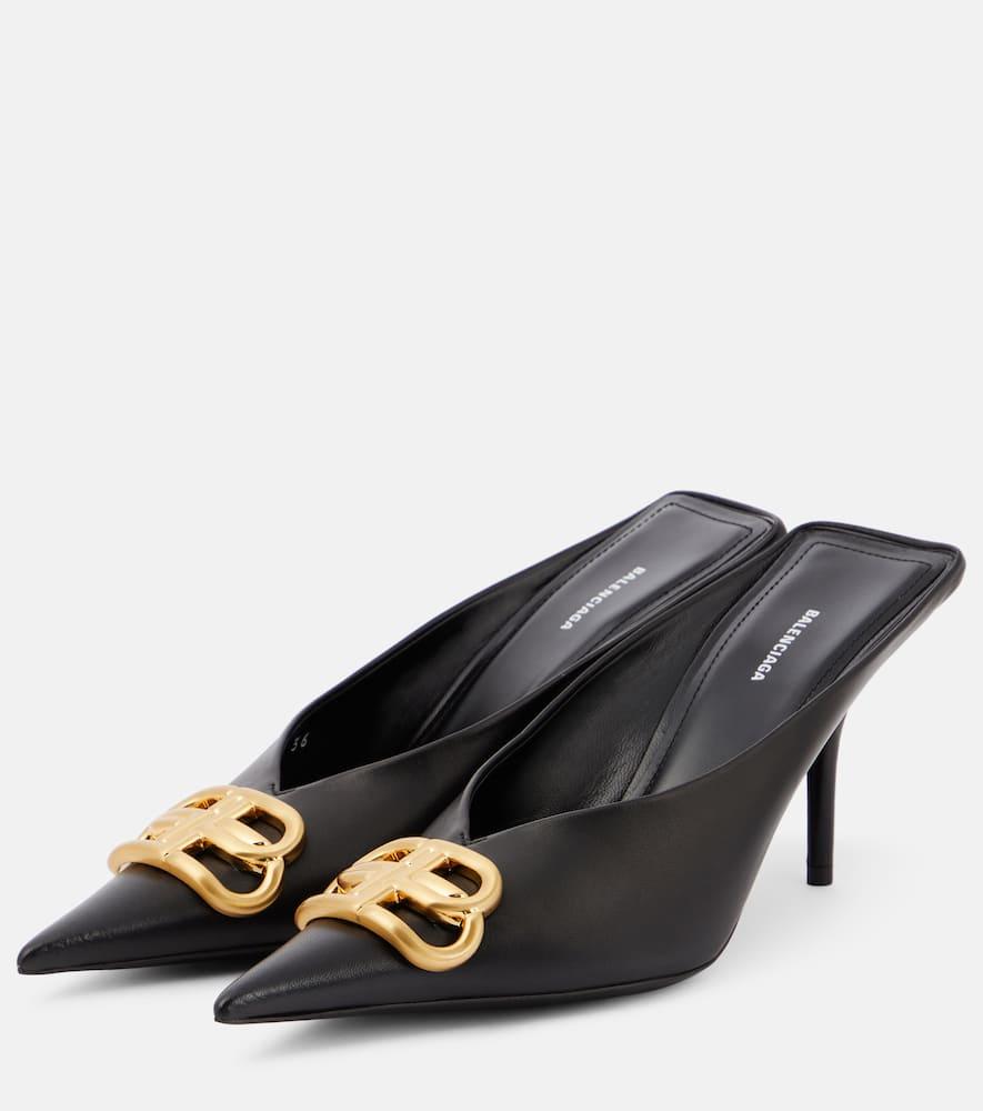 Balenciaga Square Knife Bb 80 Leather Mules in Black | Lyst UK