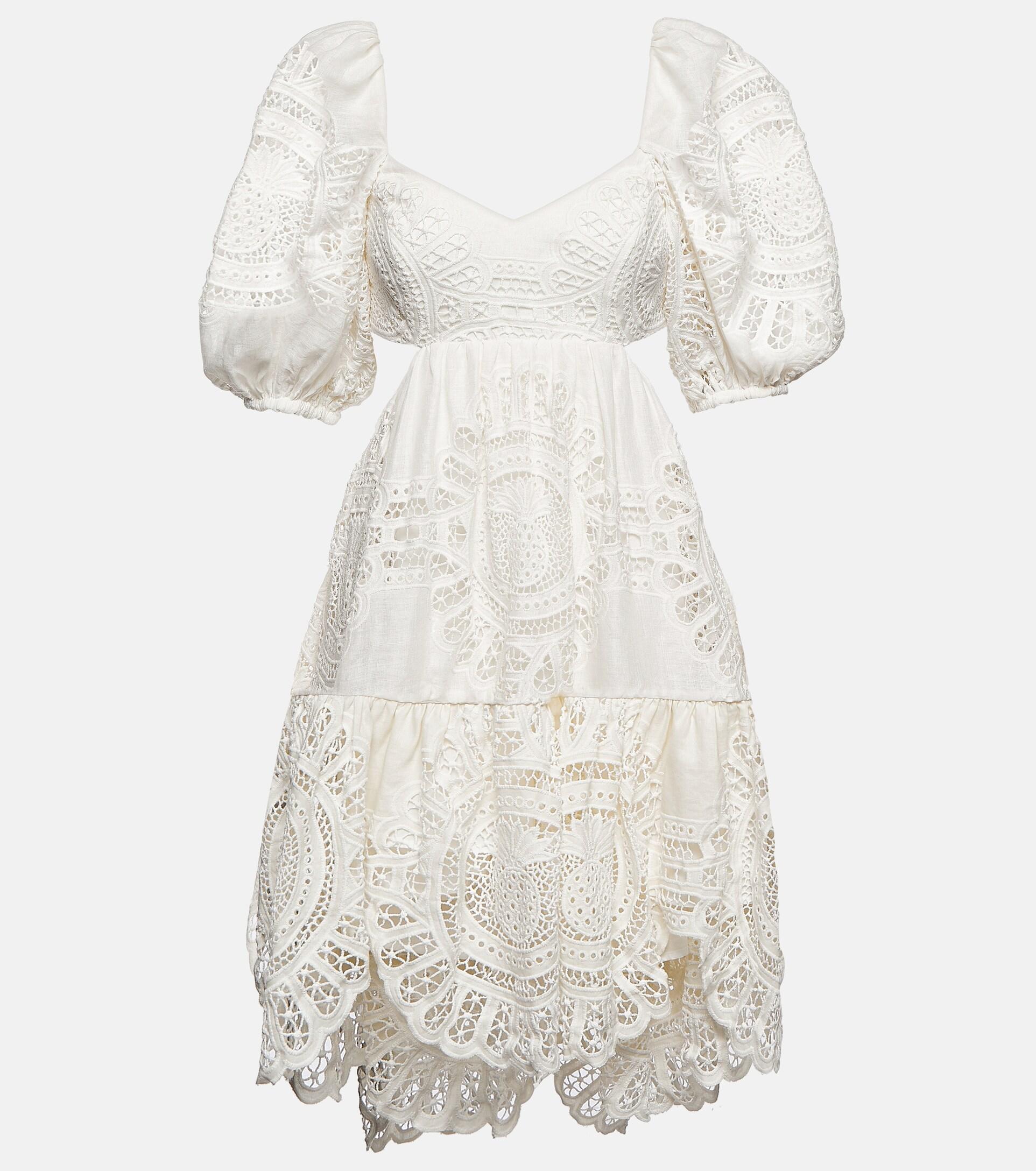 Zimmermann Vacay Cutout Cotton Lace Minidress in White Lyst